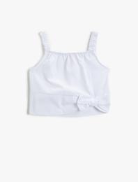 Kurdele Detaylı Bluz Askılı Pamuklu