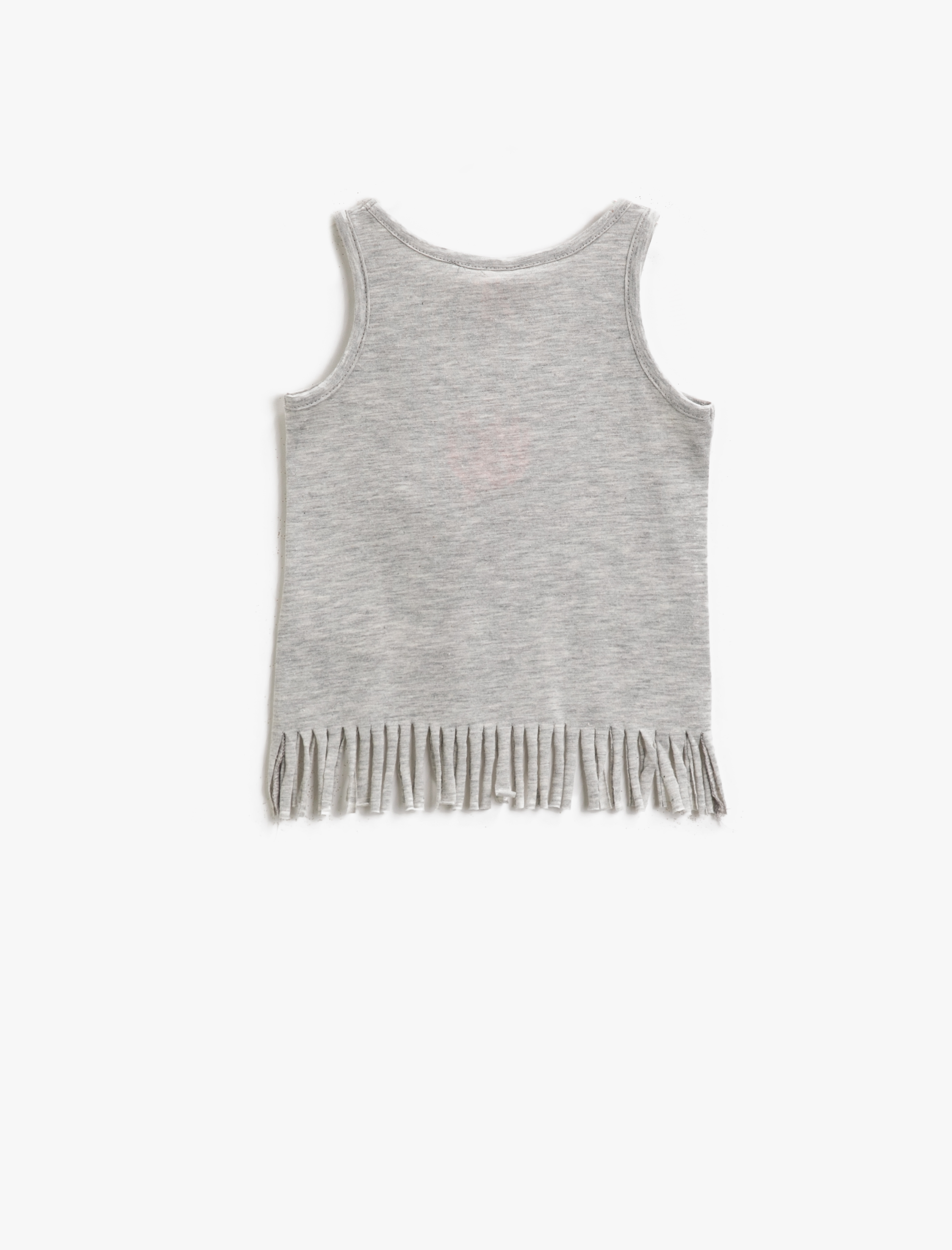  Kız Bebek Püsküllü Atlet Pamuklu Bisiklet Yaka Baskılı