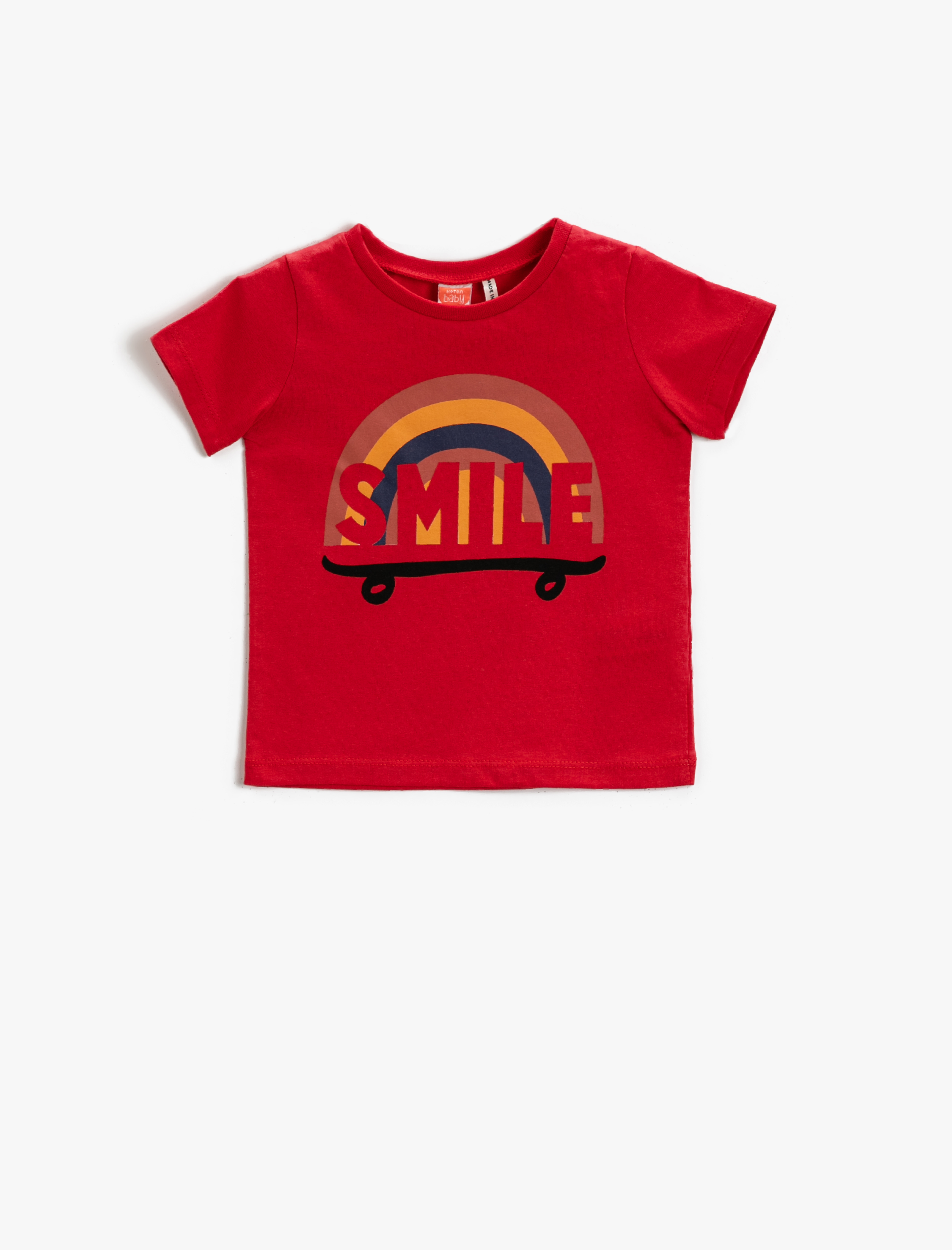  Erkek Bebek Baskılı Kısa Kollu Tişört Pamuklu