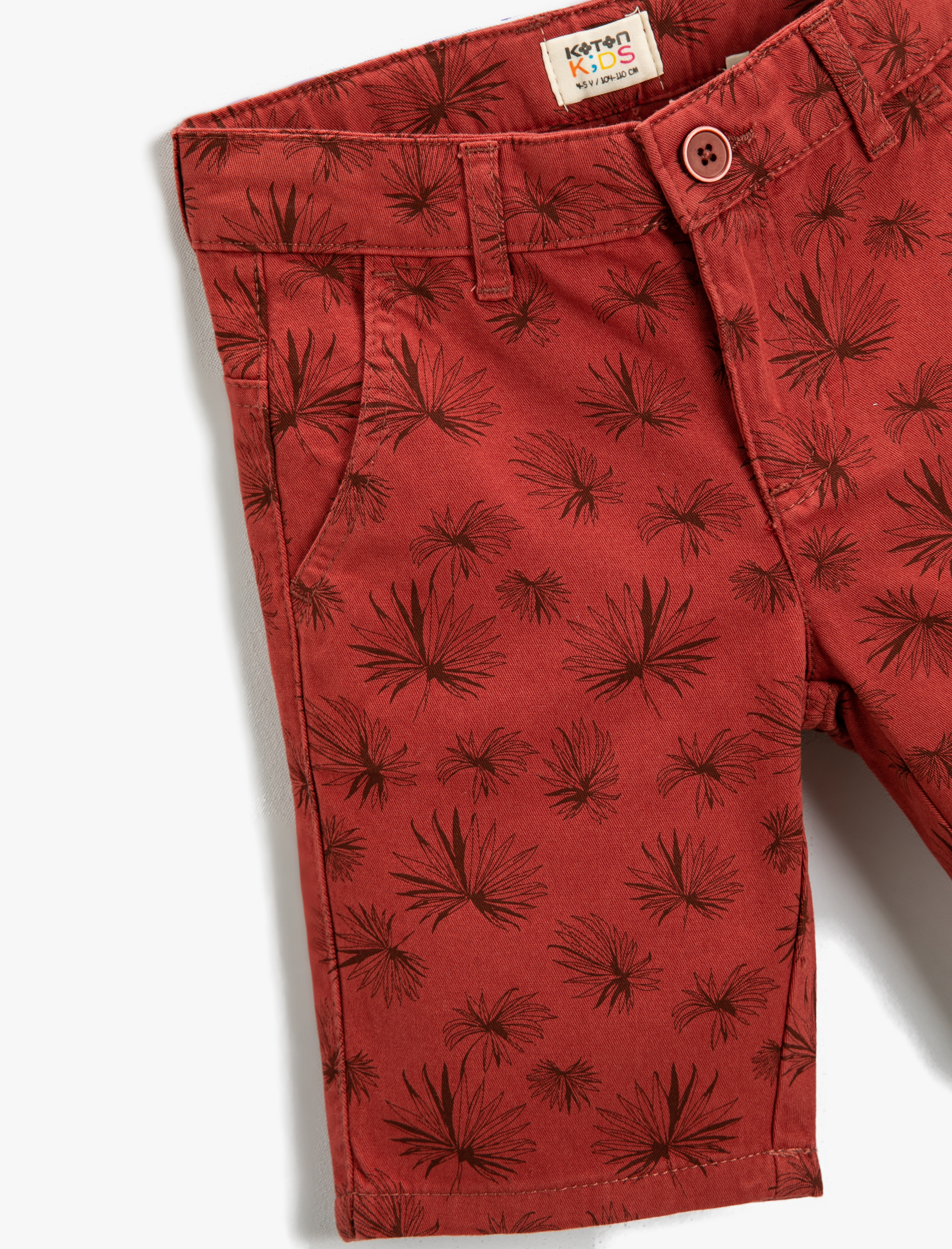  Erkek Çocuk Çiçek Baskılı Şort Diz Üstü Cepli Pamuklu