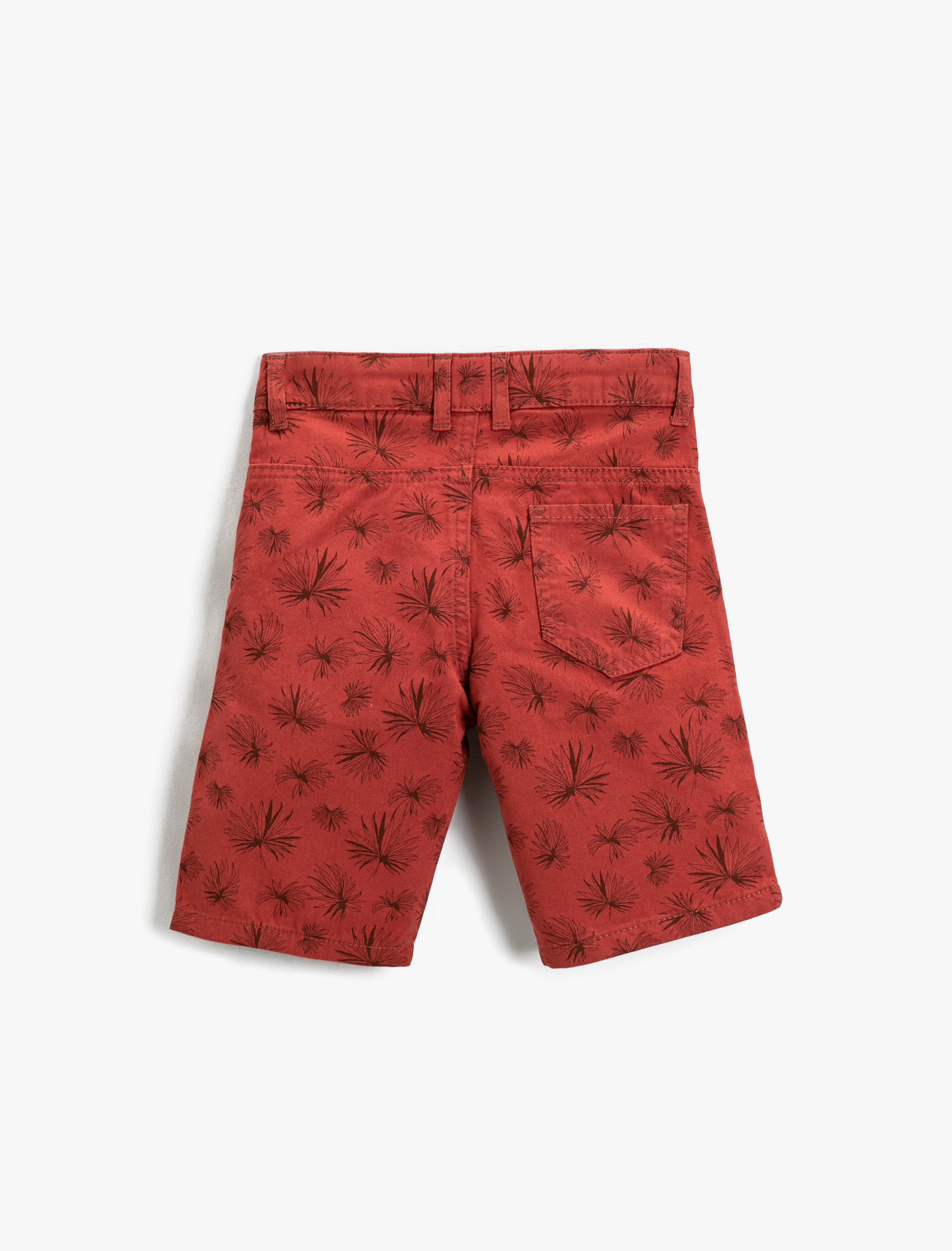  Erkek Çocuk Çiçek Baskılı Şort Diz Üstü Cepli Pamuklu