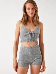 Triko Şort Pijama Altı Beli Lastikli
