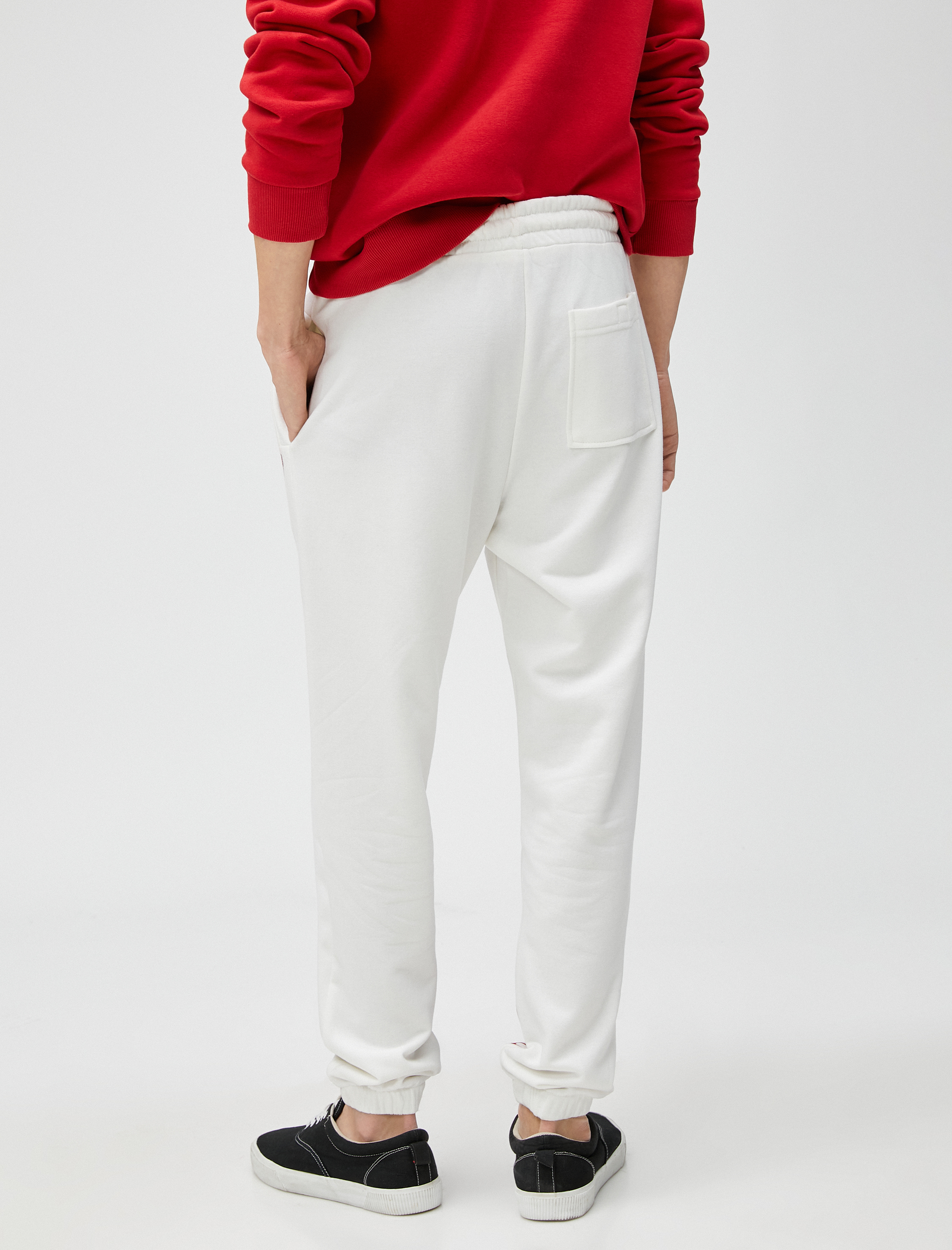   Yarış Temalı Jogger Eşofman Altı Baskılı Beli Bağcıklı Çift Cepli Şardonlu