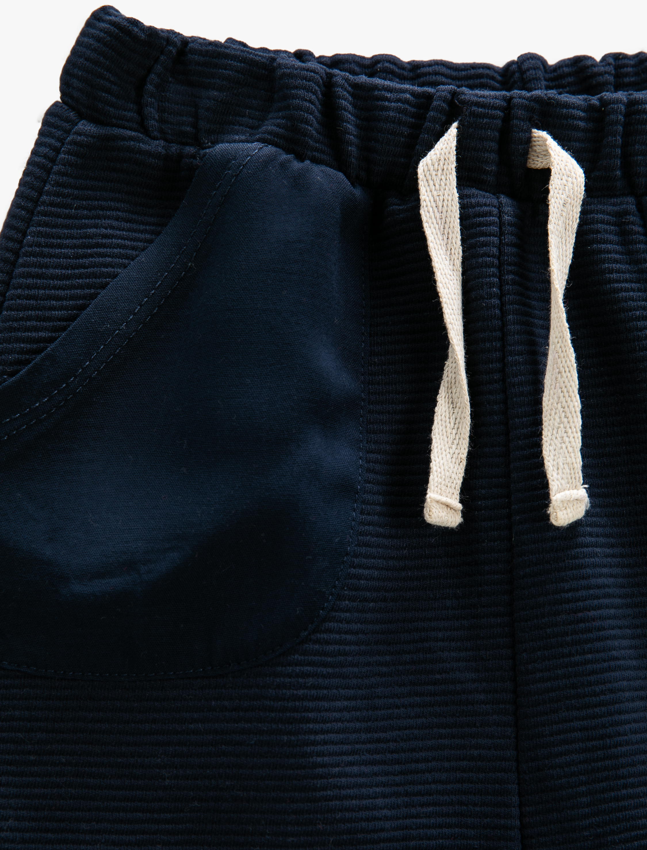 Erkek Bebek Basic Şort Beli Bağlamalı Cepli Dokulu