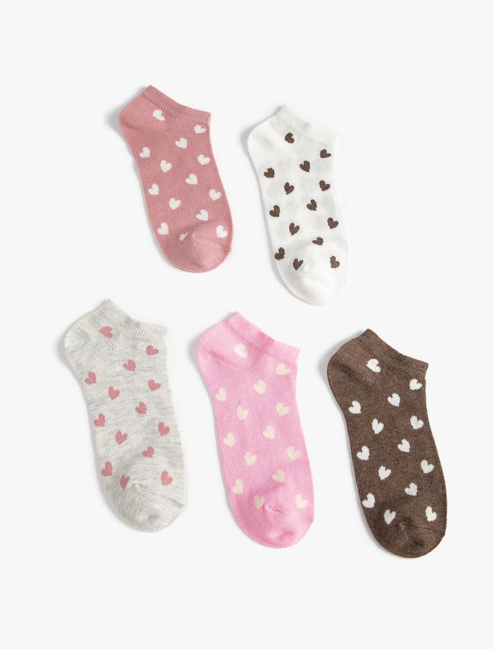 Kadın Kalpli 5'li Patik Çorap Seti