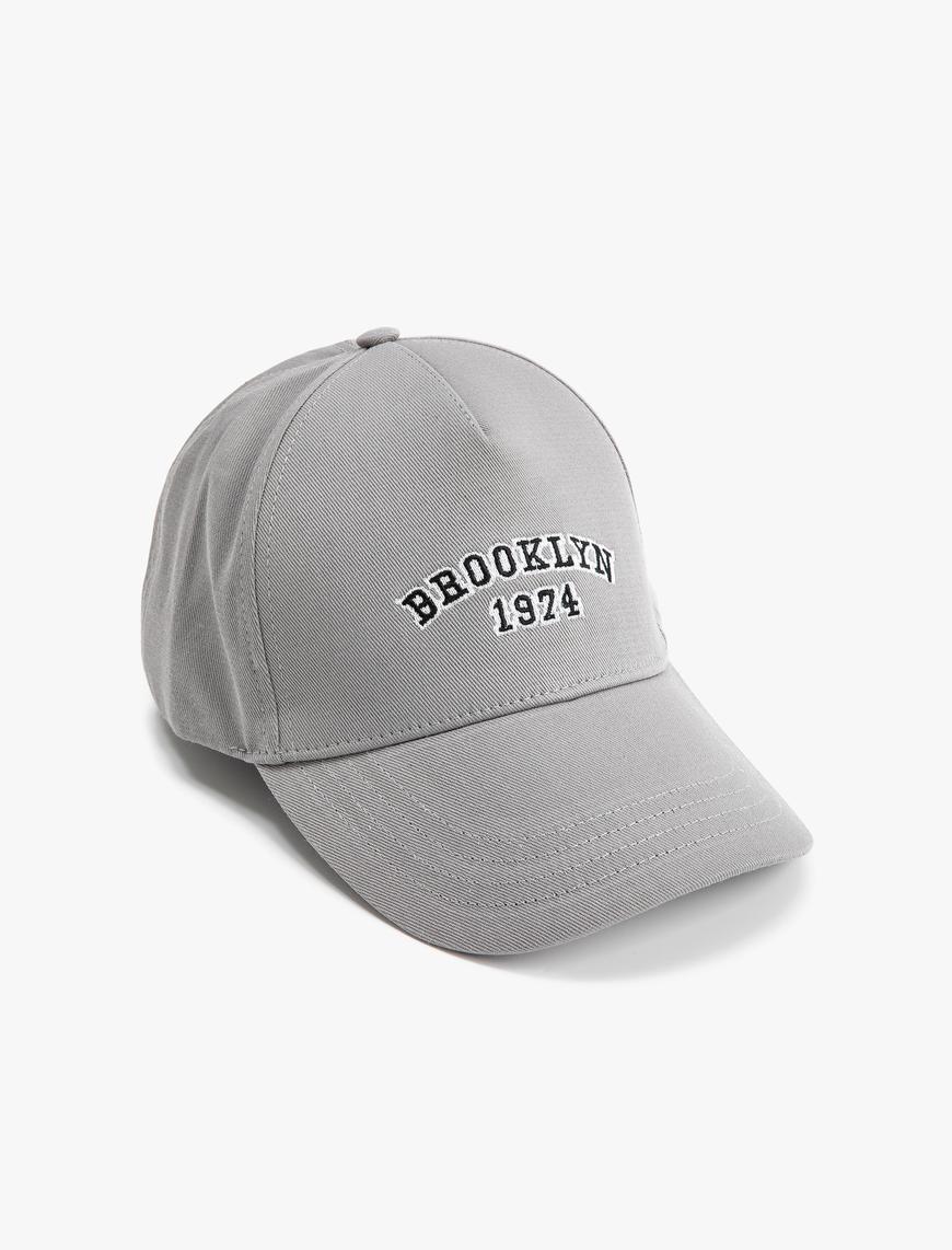  Kadın Cap Şapka Slogan İşlemeli Pamuklu