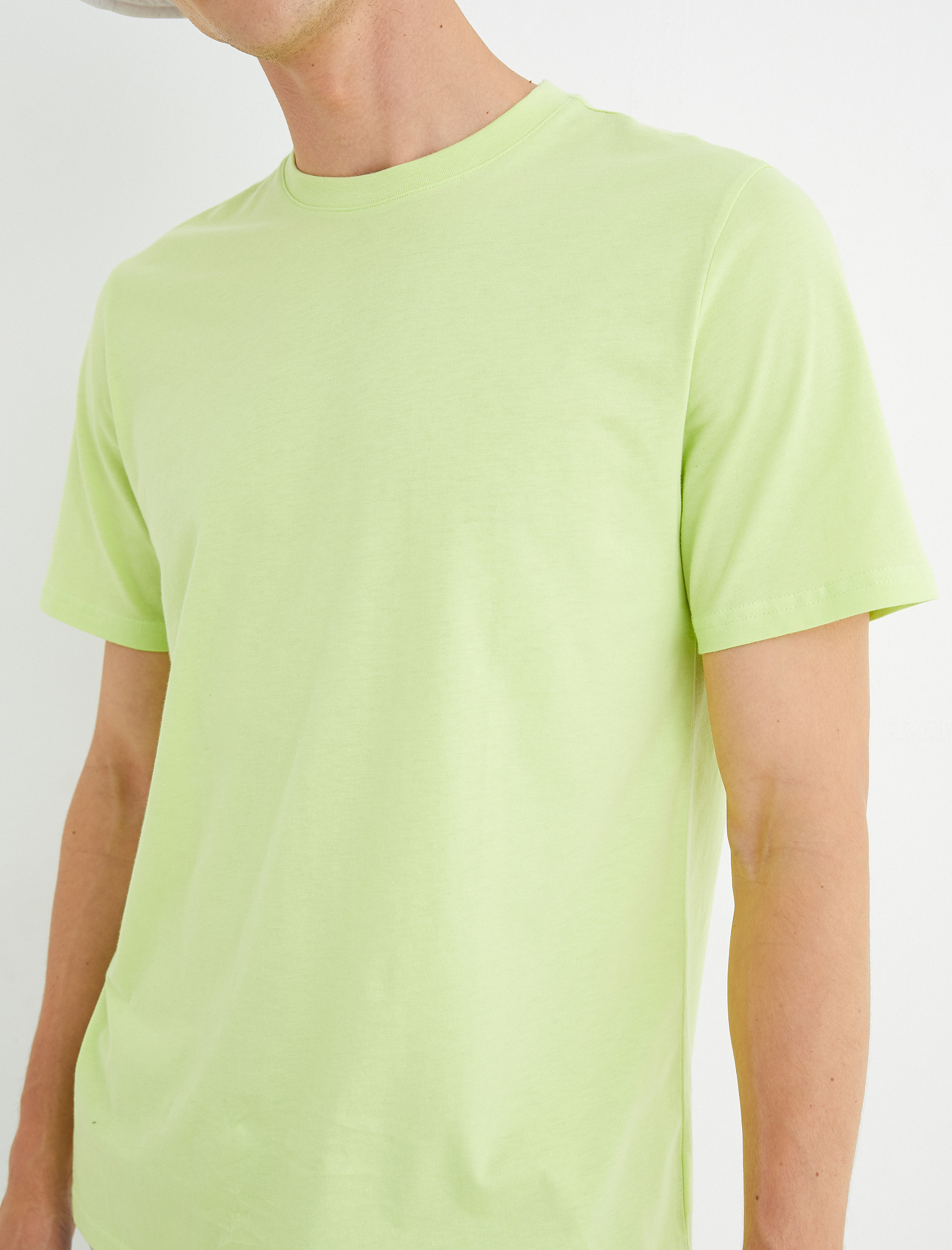   Basic Tişört Bisiklet Yaka Kısa Kollu Pamuklu