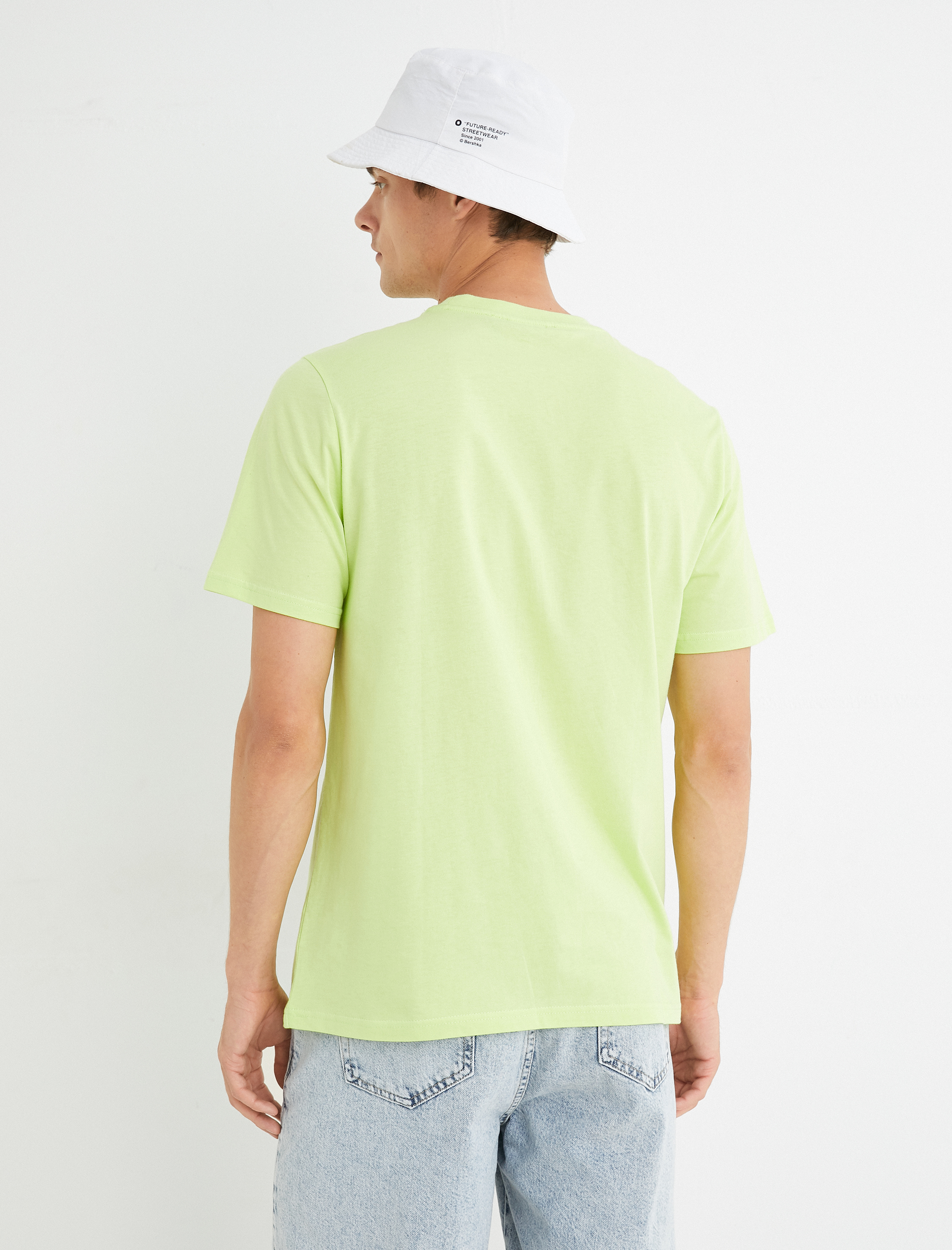   Basic Tişört Bisiklet Yaka Kısa Kollu Pamuklu