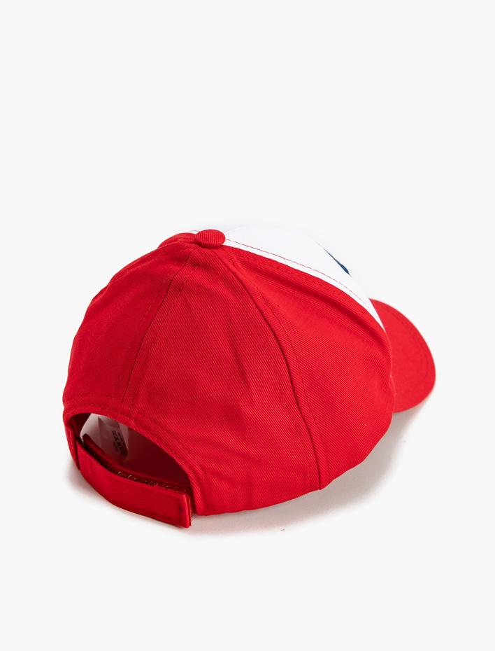 Erkek Çocuk Cap Şapka İşlemeli Renk Bloklu