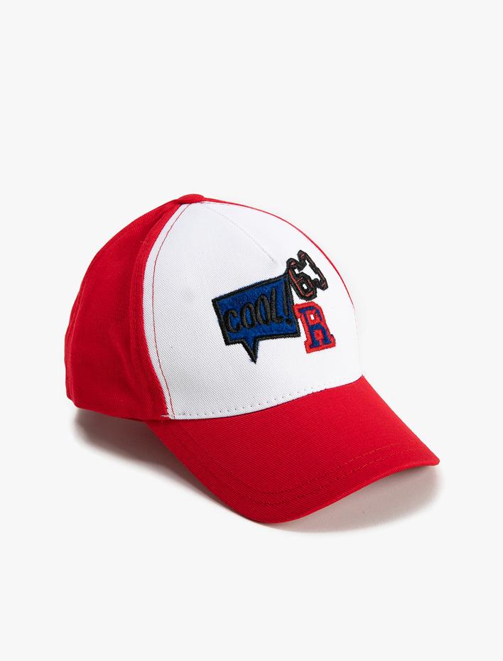 Erkek Çocuk Cap Şapka İşlemeli Renk Bloklu