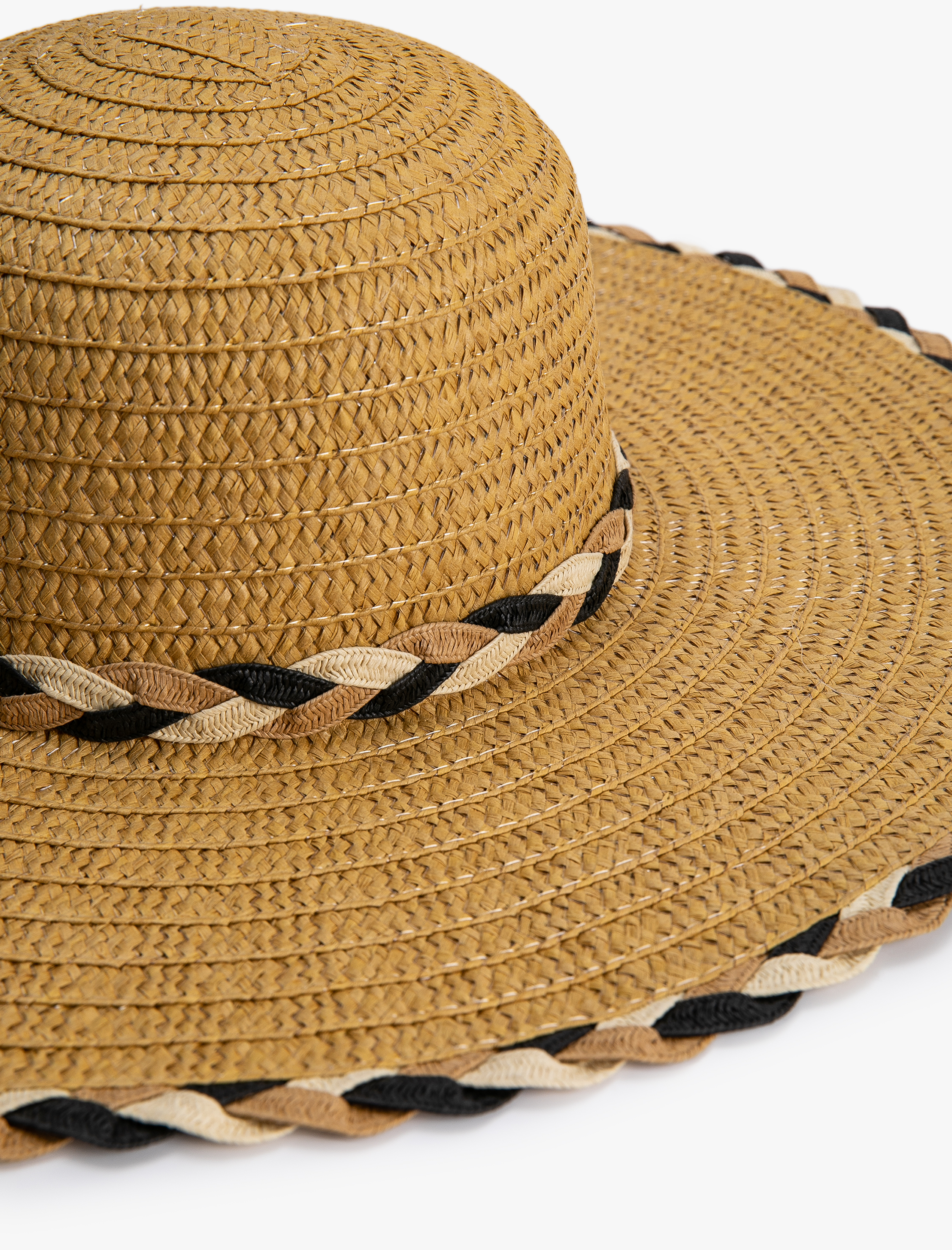  Kadın Hasır Şapka Fötr Saç Örgüsü Detaylı