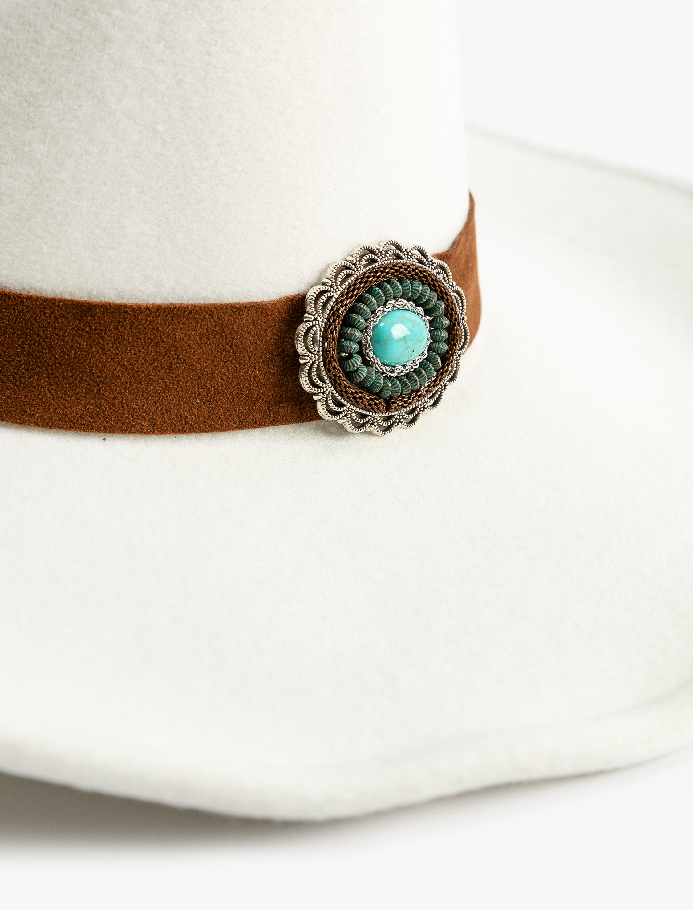  Kadın Kaşe Fötr Şapka Taşlı Aksesuar Detaylı - Koton X Zeynep Bastık