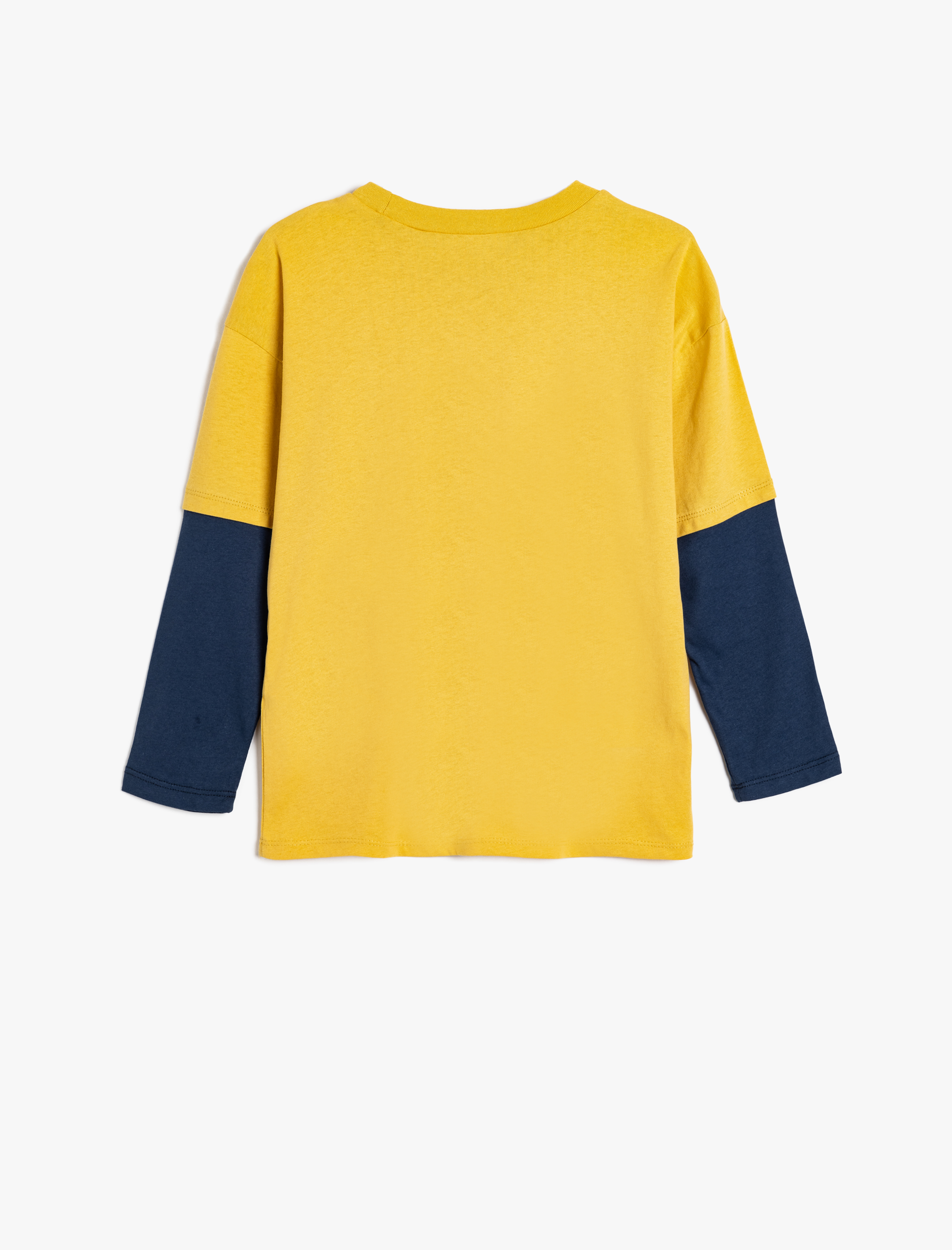  Erkek Çocuk Oversize Tişört Kolej Baskılı Uzun Kollu Bisiklet Yaka Pamuklu