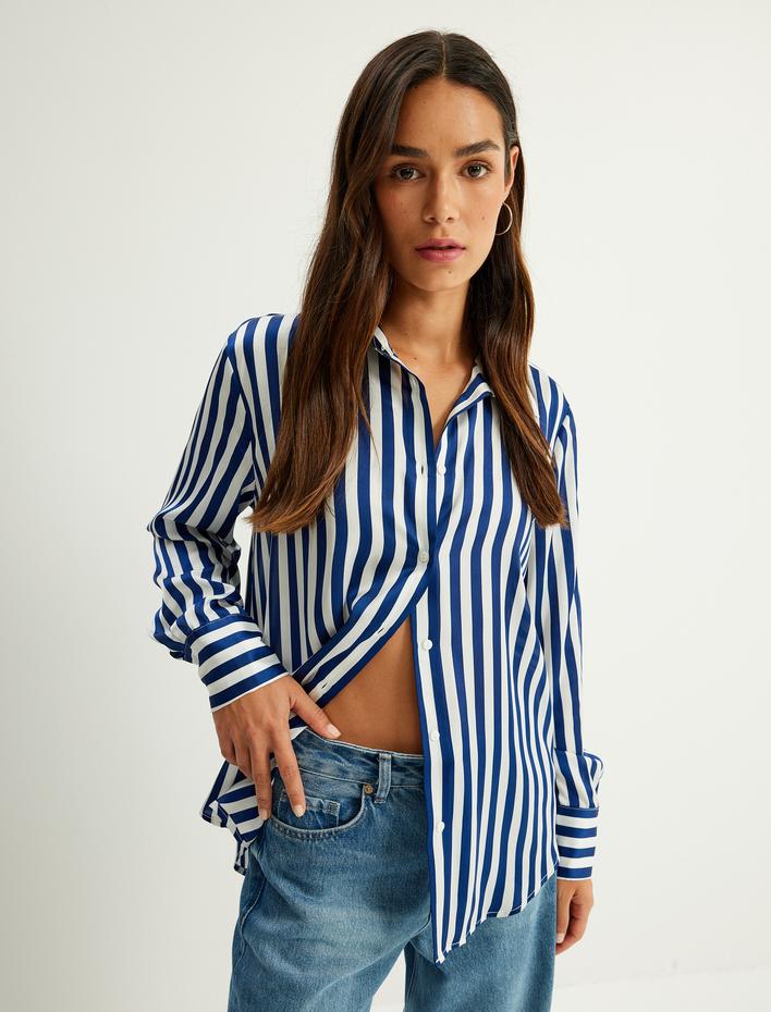  Saten Gömlek Uzun Kollu Regular Fit