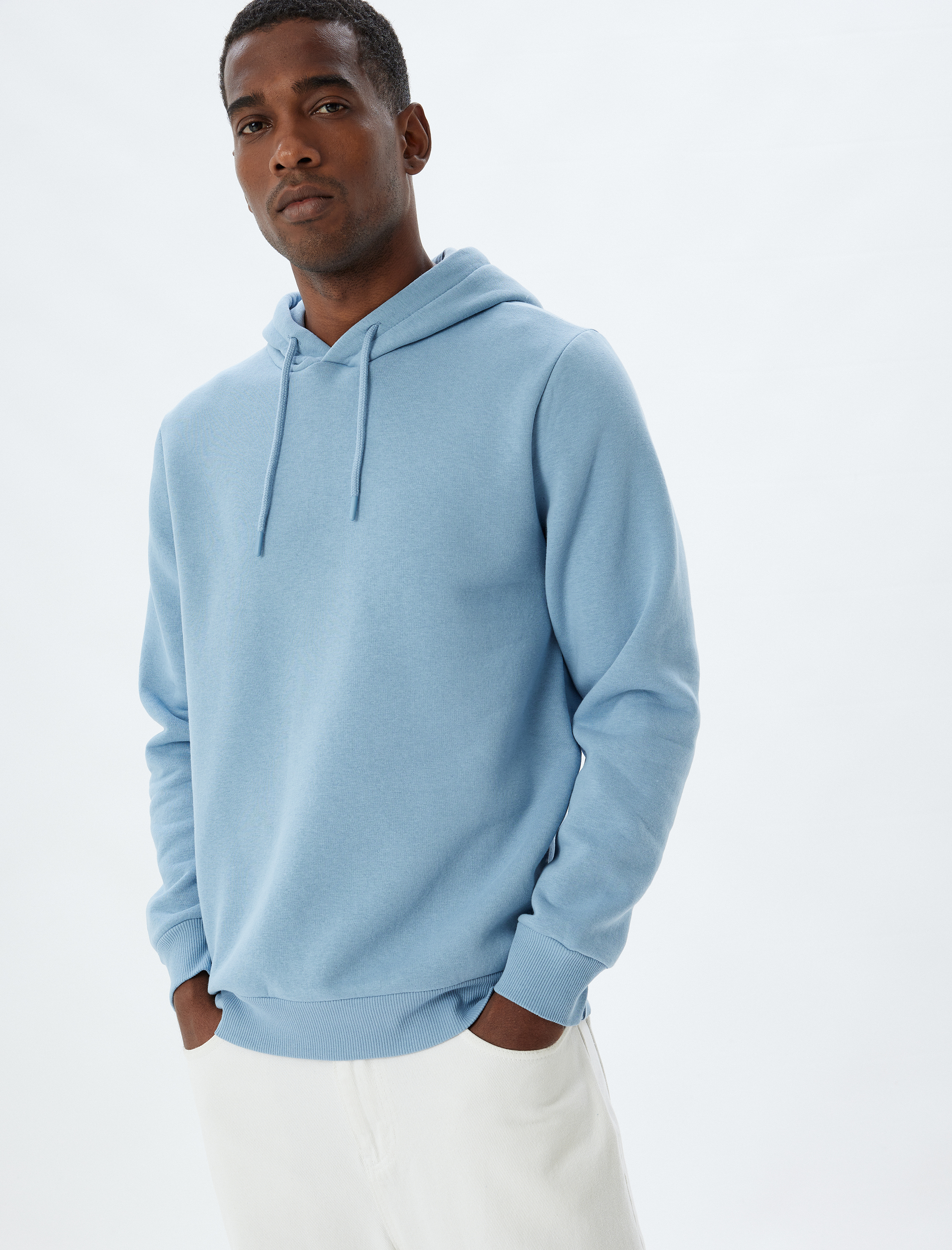 Koton Erkek Şardonlu Pamuk Karışımlı Basic Kapşonlu Sweatshirt -1