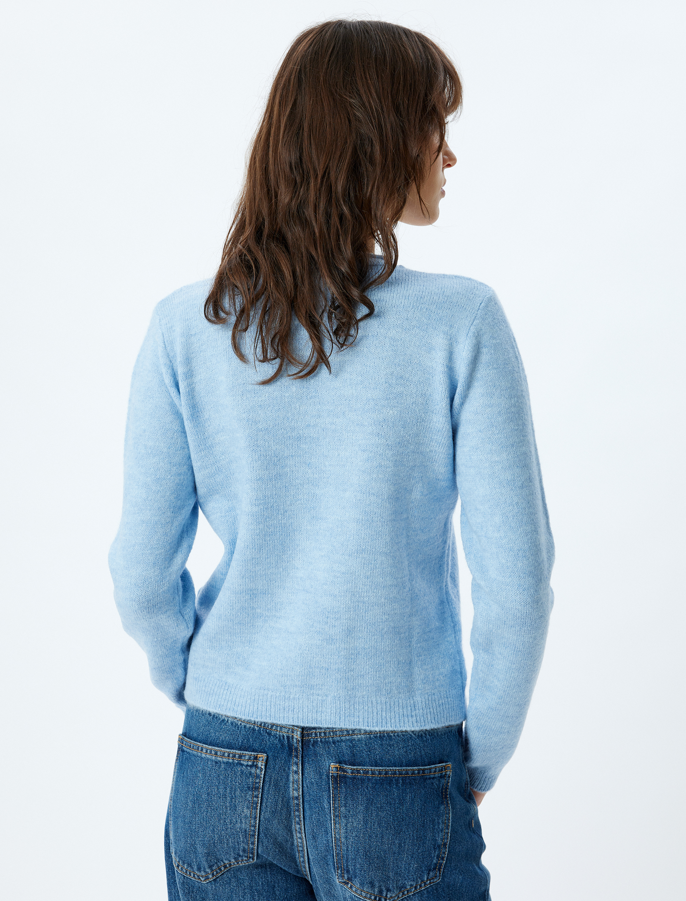   Uzun Kollu Bisiklet Yaka Basic Triko Kazak