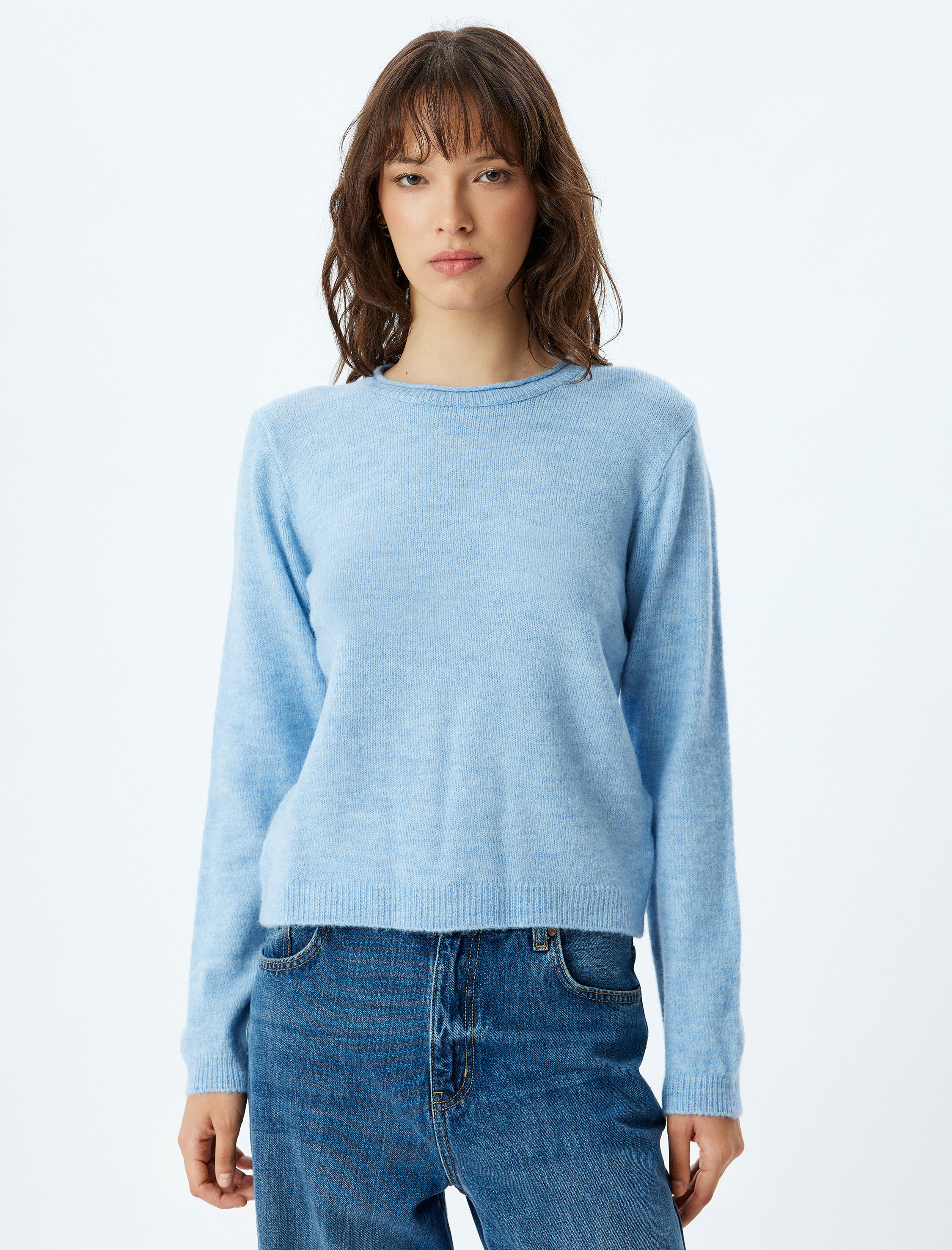   Uzun Kollu Bisiklet Yaka Basic Triko Kazak