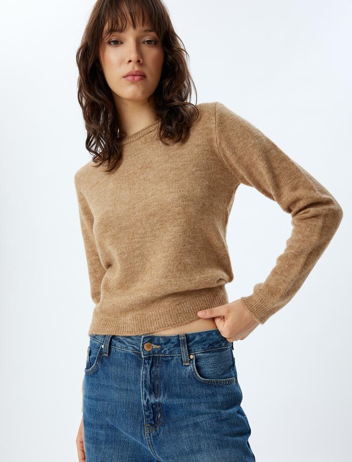  Uzun Kollu Bisiklet Yaka Basic Triko Kazak