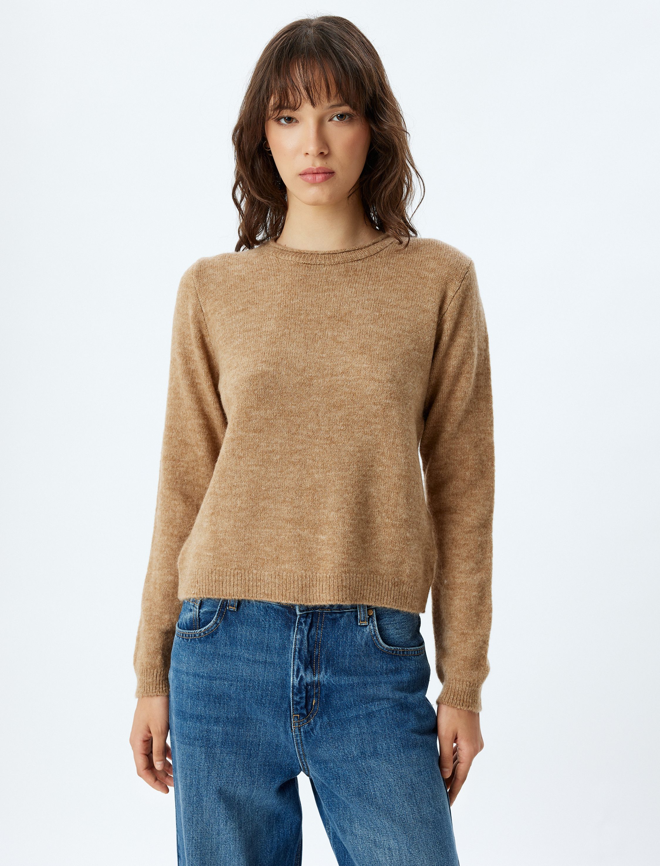   Uzun Kollu Bisiklet Yaka Basic Triko Kazak