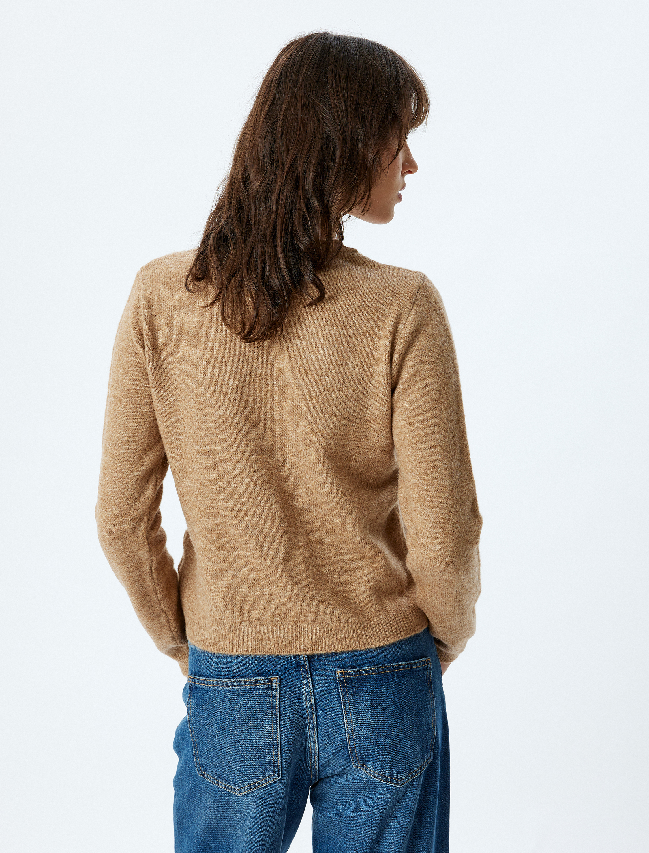   Uzun Kollu Bisiklet Yaka Basic Triko Kazak