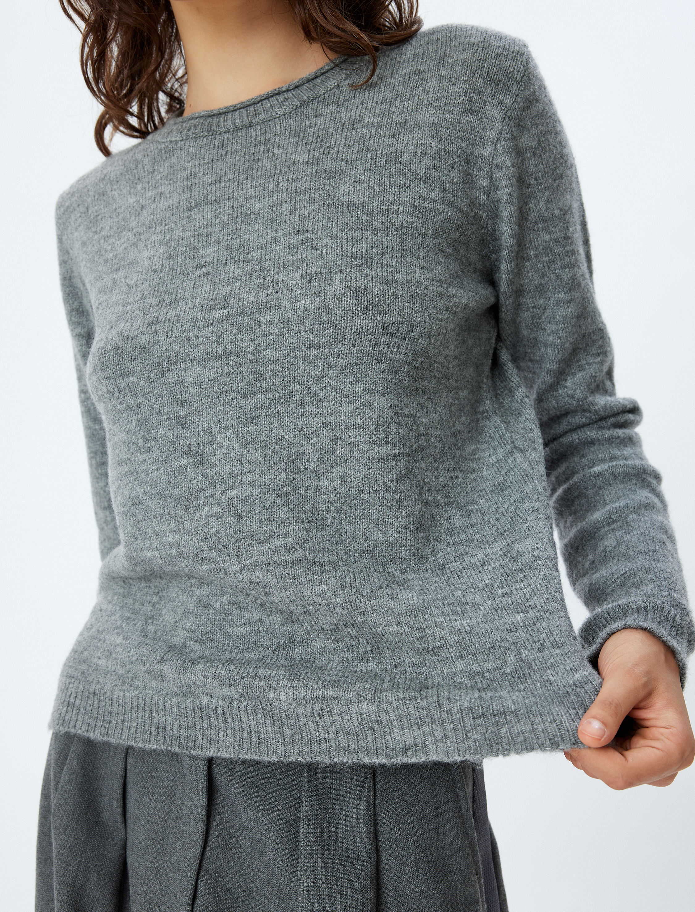   Uzun Kollu Bisiklet Yaka Basic Triko Kazak