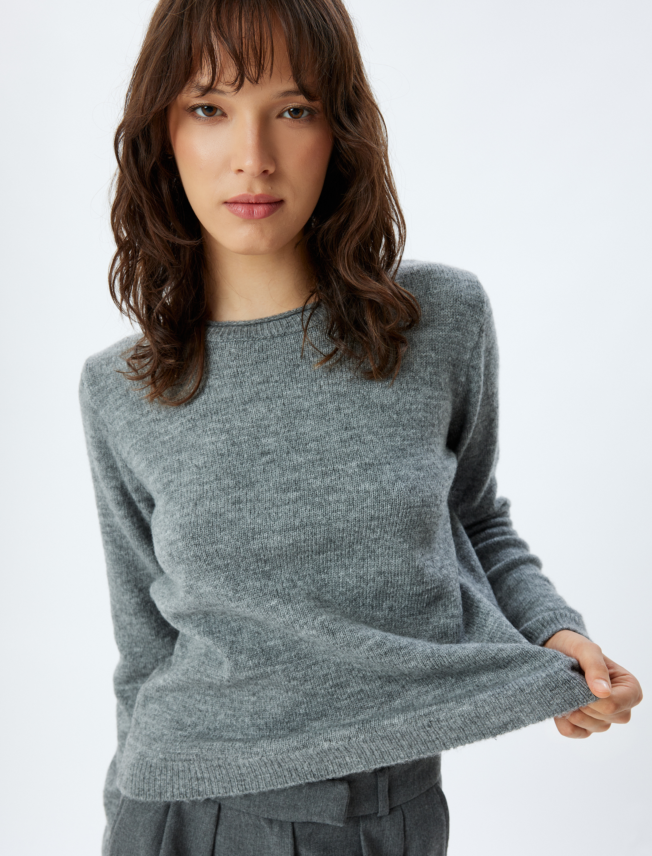   Uzun Kollu Bisiklet Yaka Basic Triko Kazak