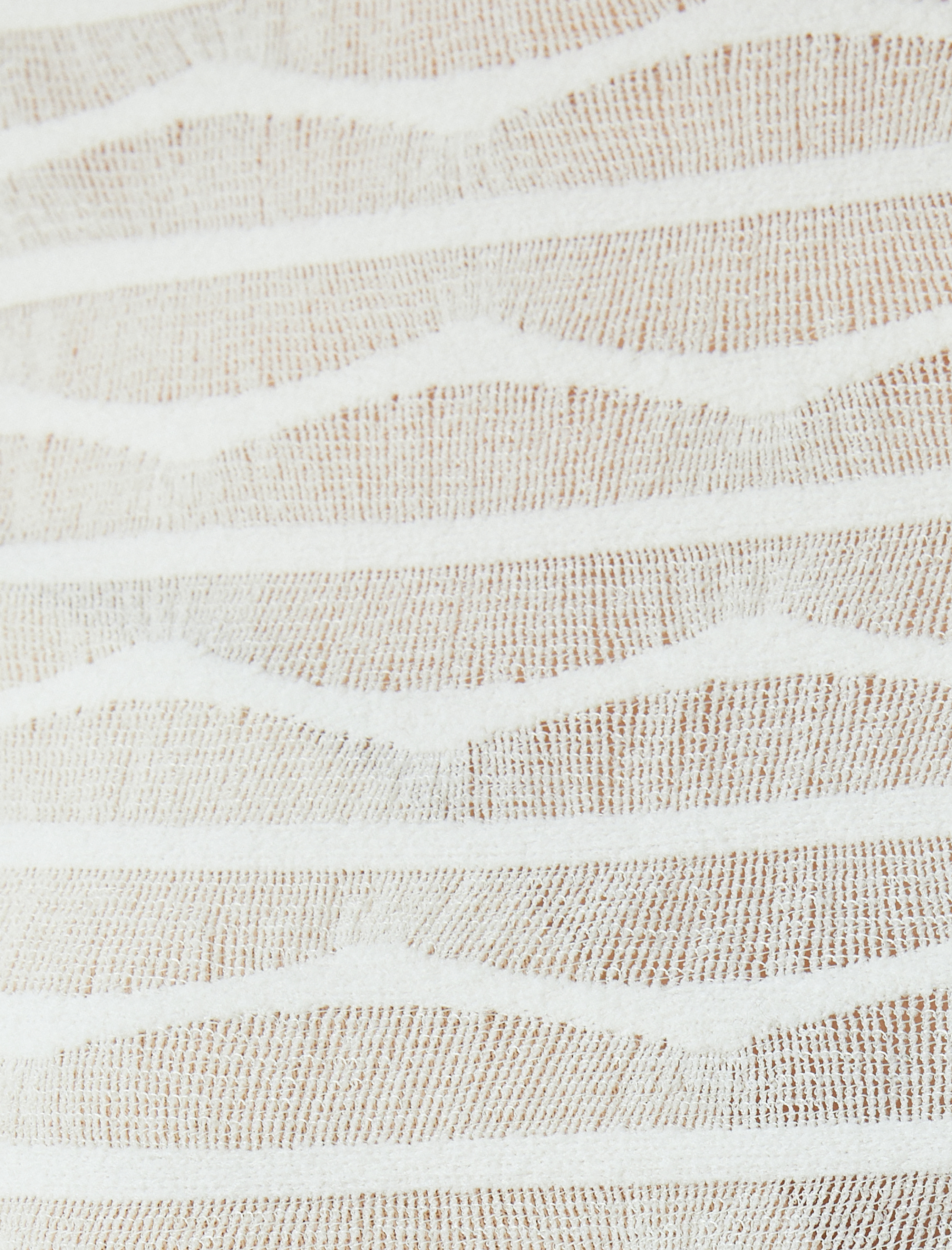   Kısa Kollu Yuvarlak Yaka Çizgili Yarı Transparan Crop Tişört