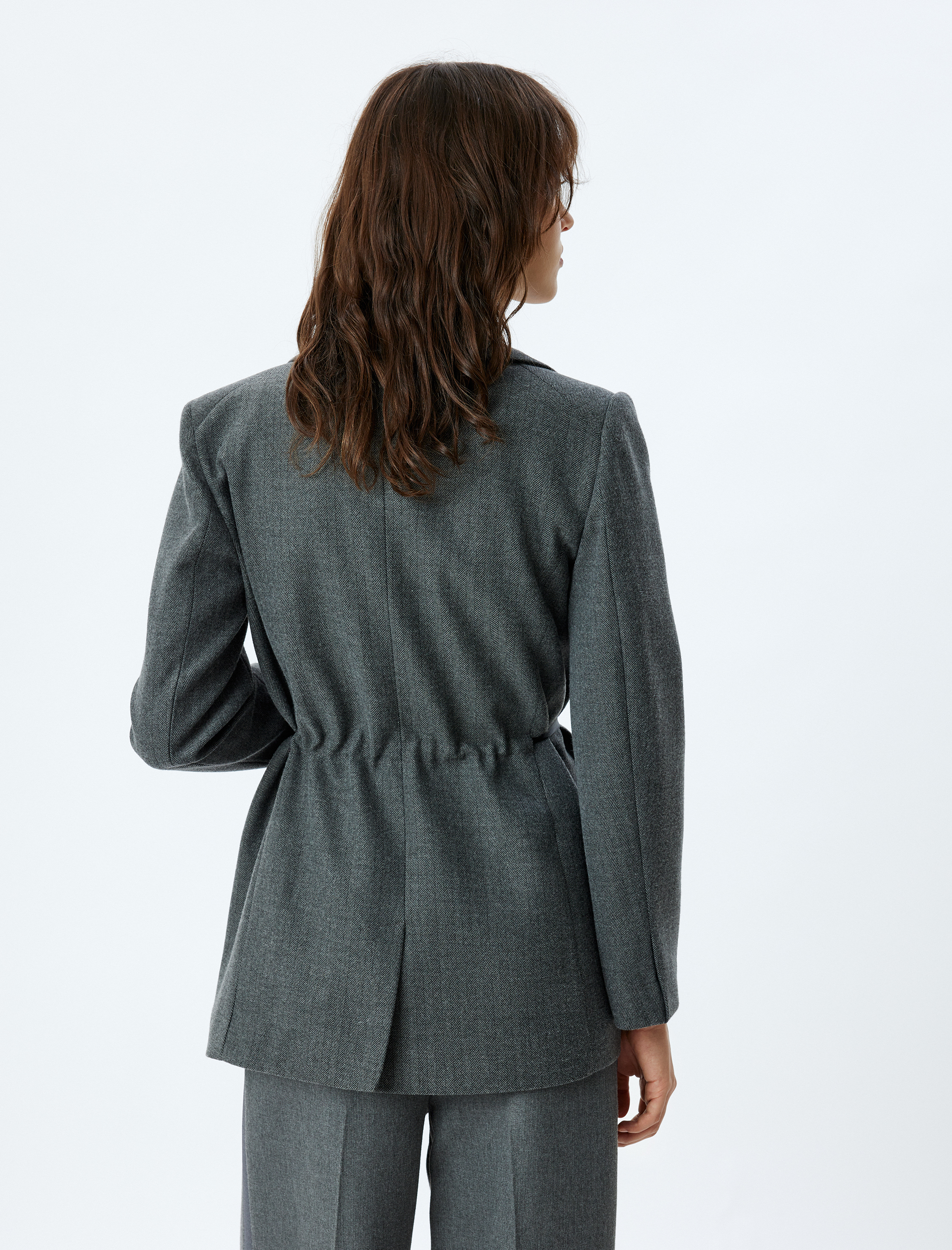   Blazer Ceket Kruvaze Fiyonk Detaylı Cepli