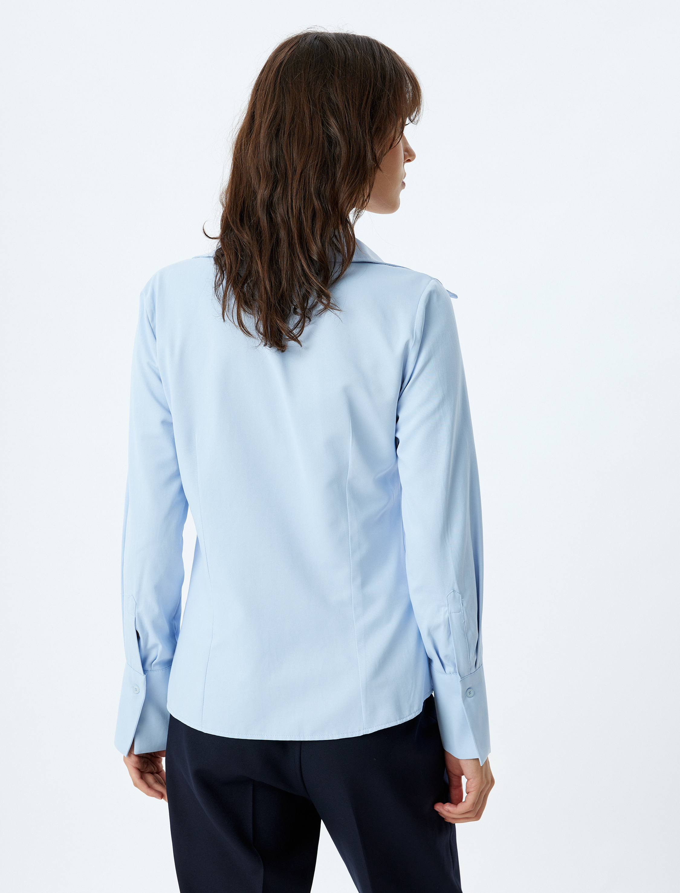   Poplin Gömlek Sivri Yaka Uzun Kollu Regular Fit