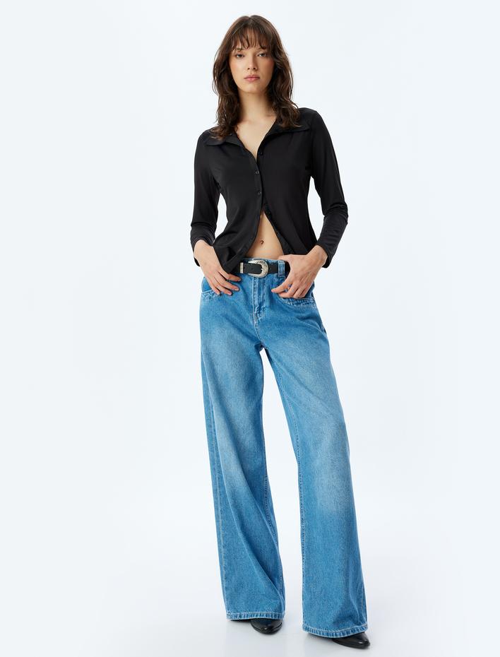  Slim Fit Basic Gömlek Uzun Kollu