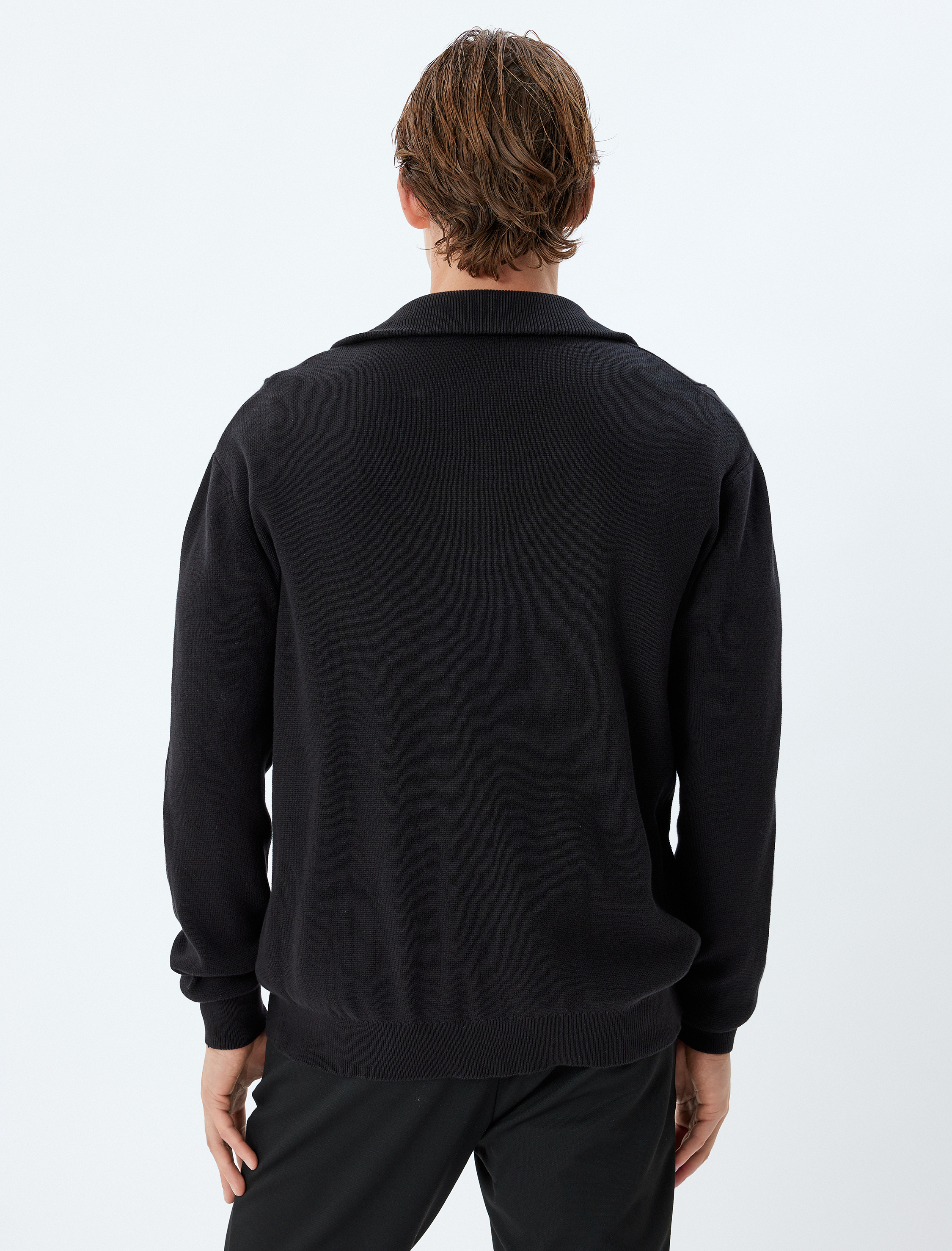   Triko Hırka Fermuarlı Cep Detaylı Basic Pamuklu