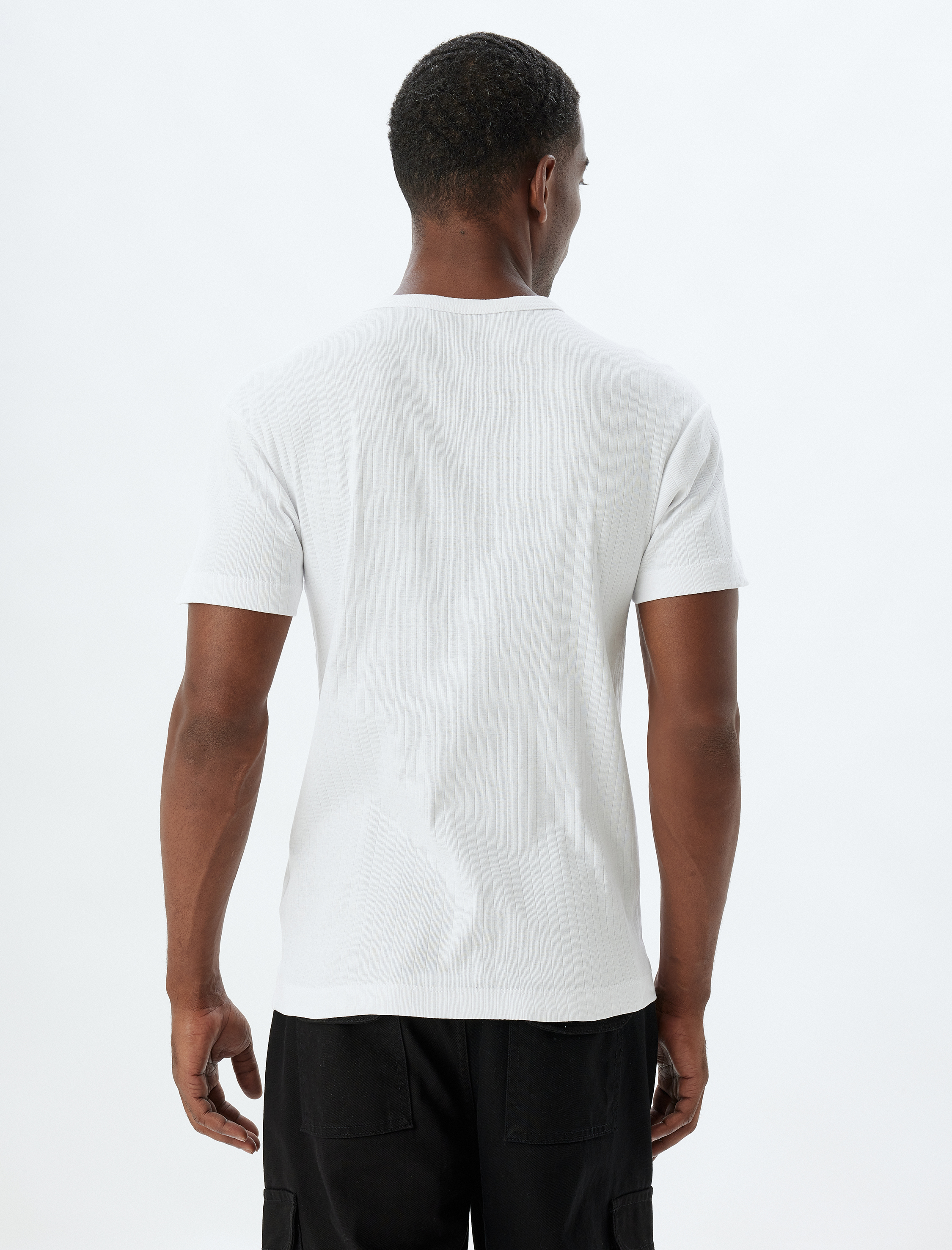   Slogan Baskılı Pamuklu Bisiklet Yaka Kısa Kollu Slim Fit Tişört