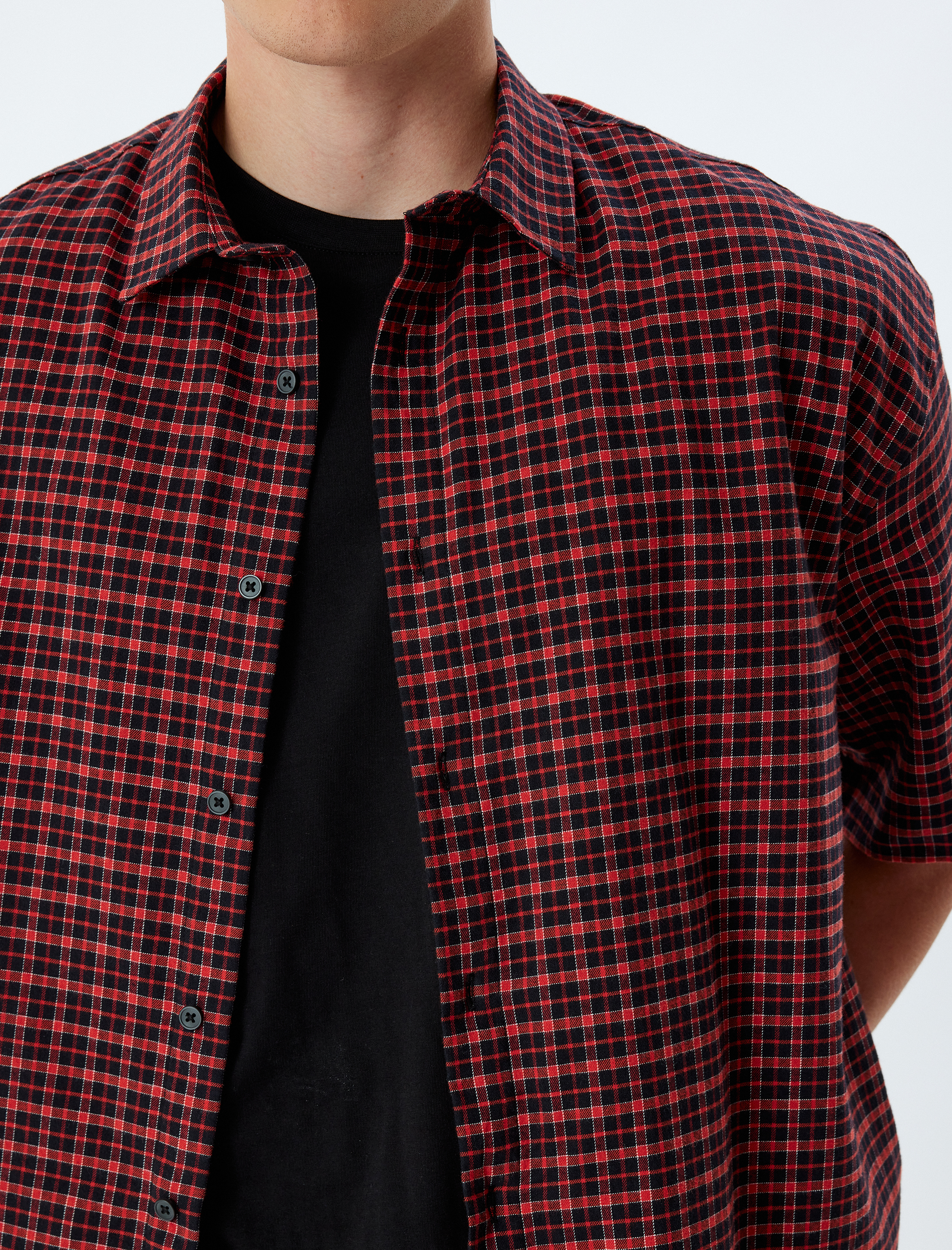   Kısa Kollu Gömlek Desenli Pamuklu Regular Fit