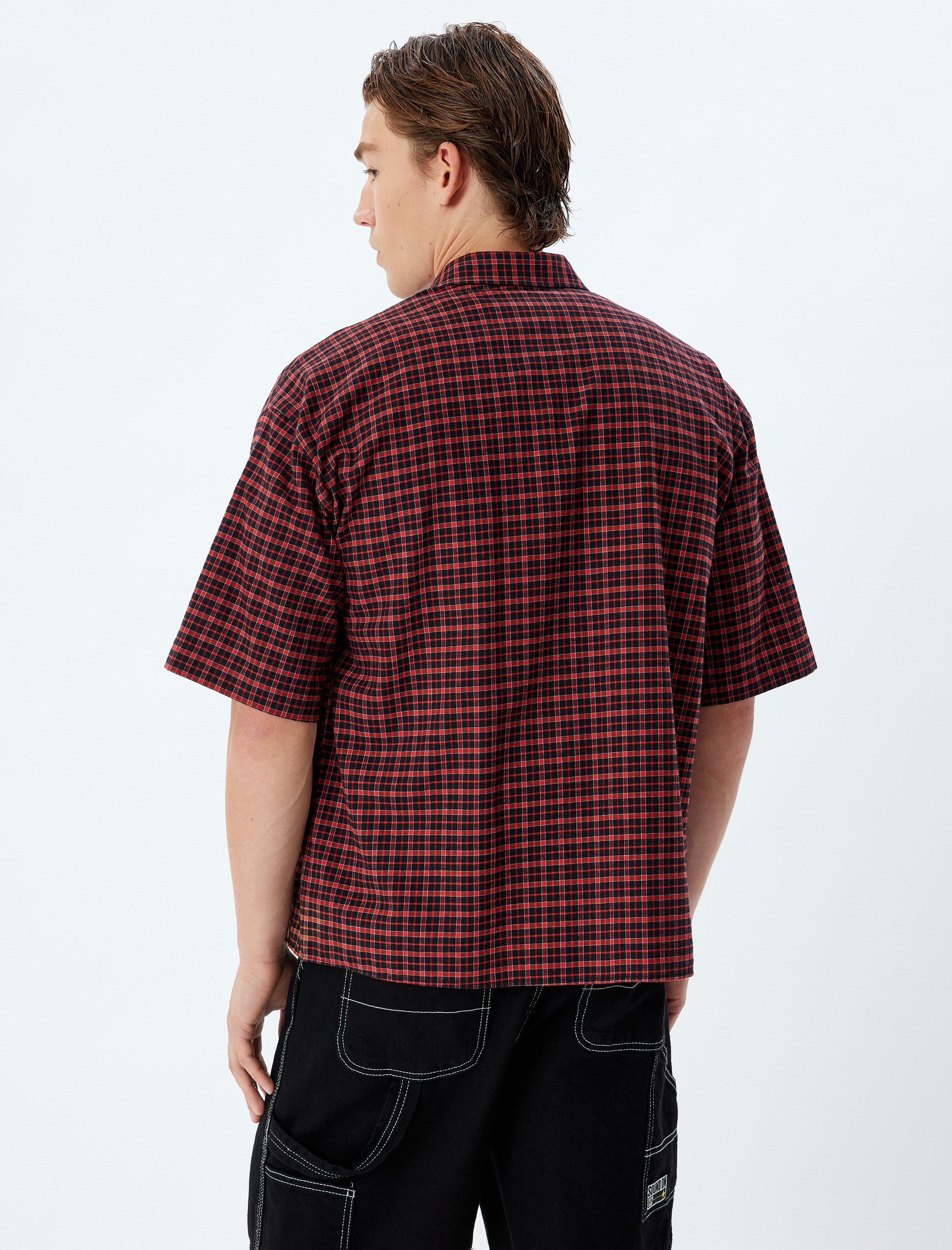   Kısa Kollu Gömlek Desenli Pamuklu Regular Fit