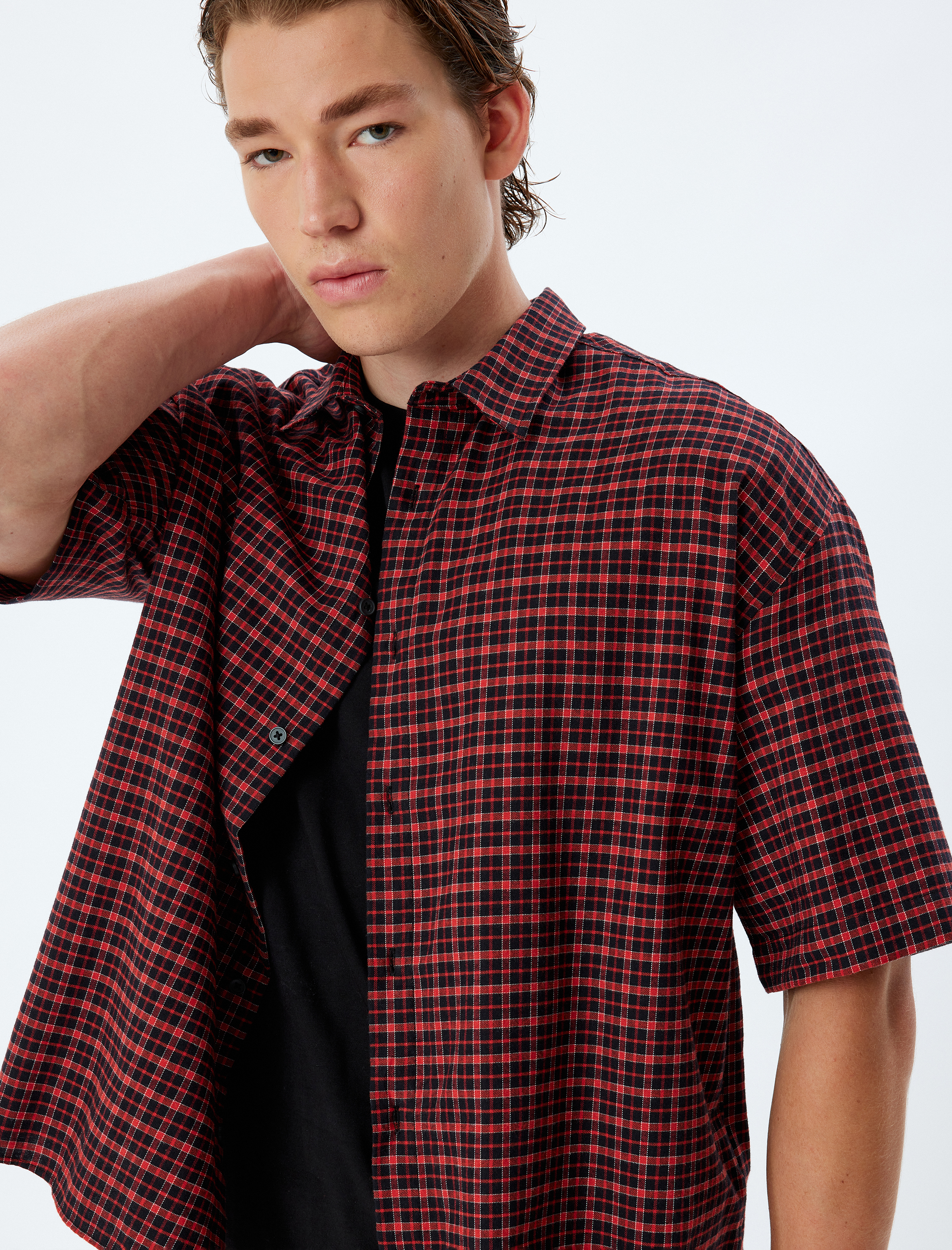   Kısa Kollu Gömlek Desenli Pamuklu Regular Fit