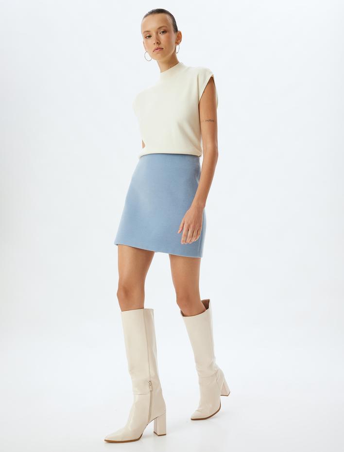  A Kesim Mini Etek Yumuşak Dokulu Flanel Kumaş