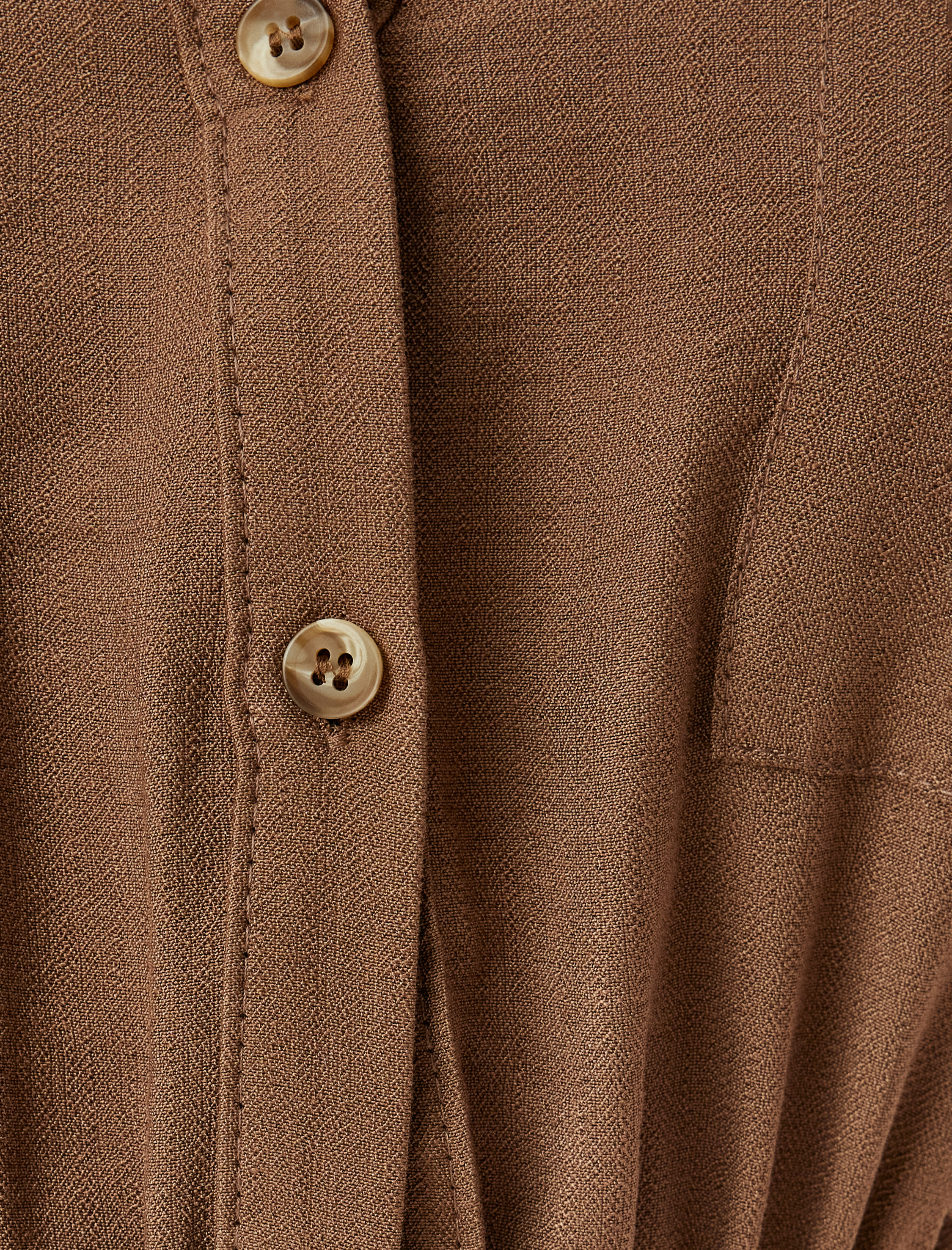   Uzun Gömlek Elbise Kısa Kollu Kemer Detaylı Cepli