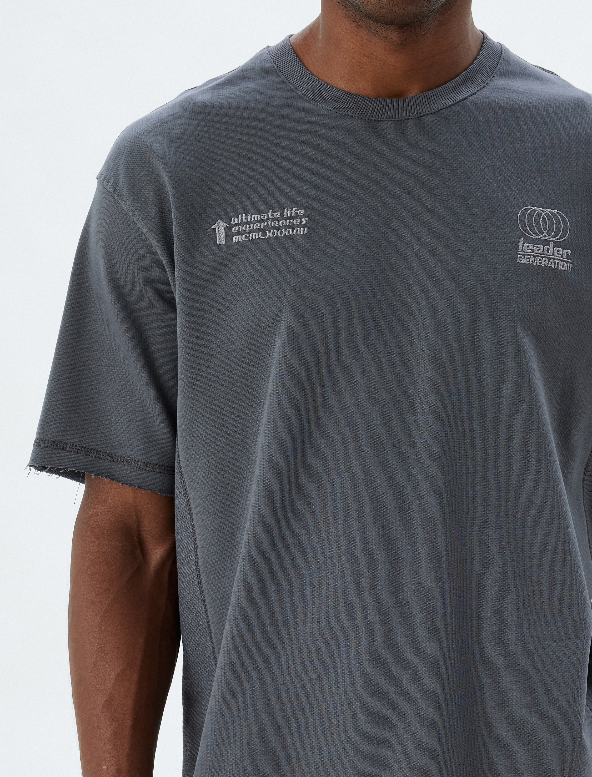   Slogan Baskılı Pamuklu Bisiklet Yaka Kısa Kollu Oversize Tişört