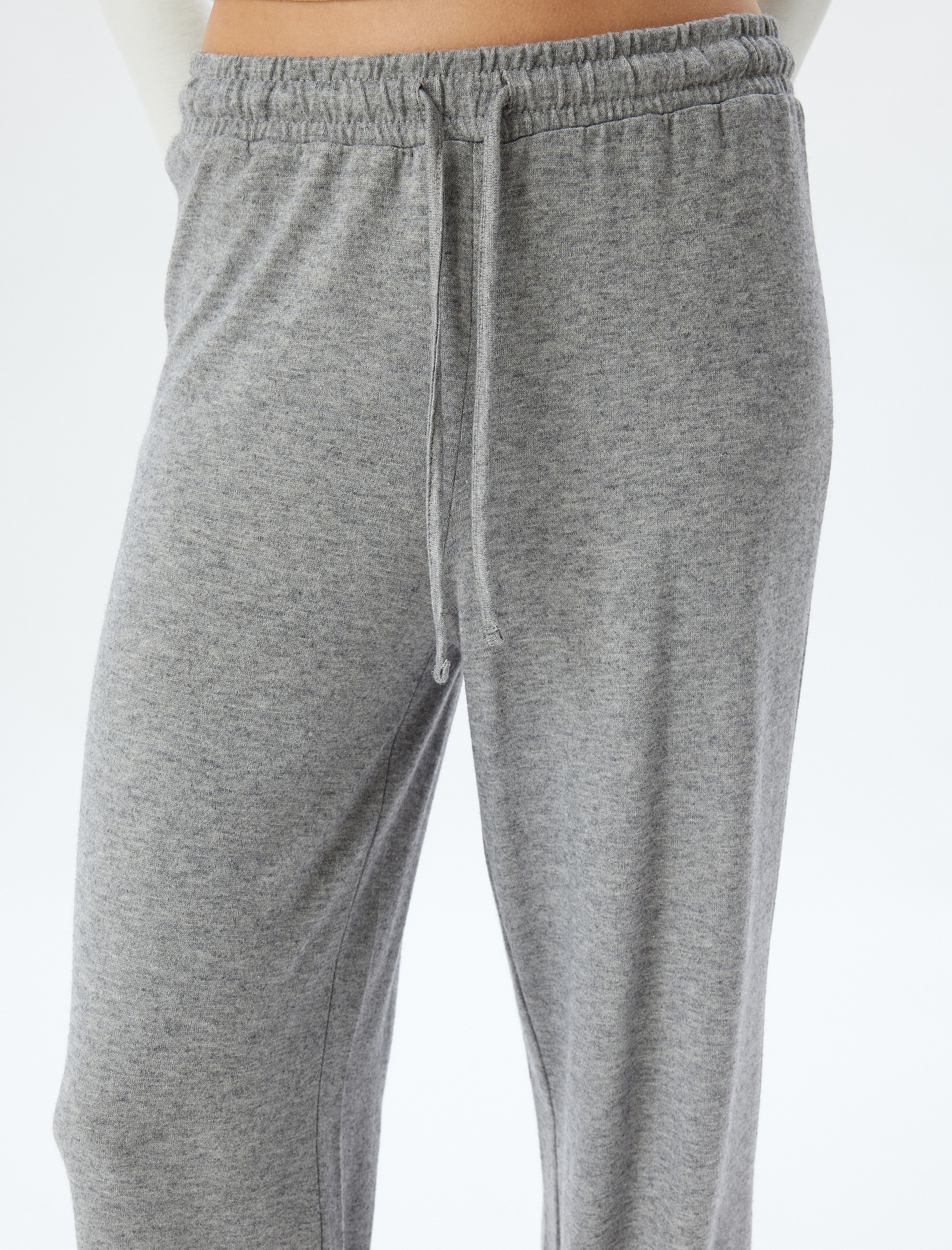   Beli Bağlamalı Düz Bol Paça Eşofman Altı