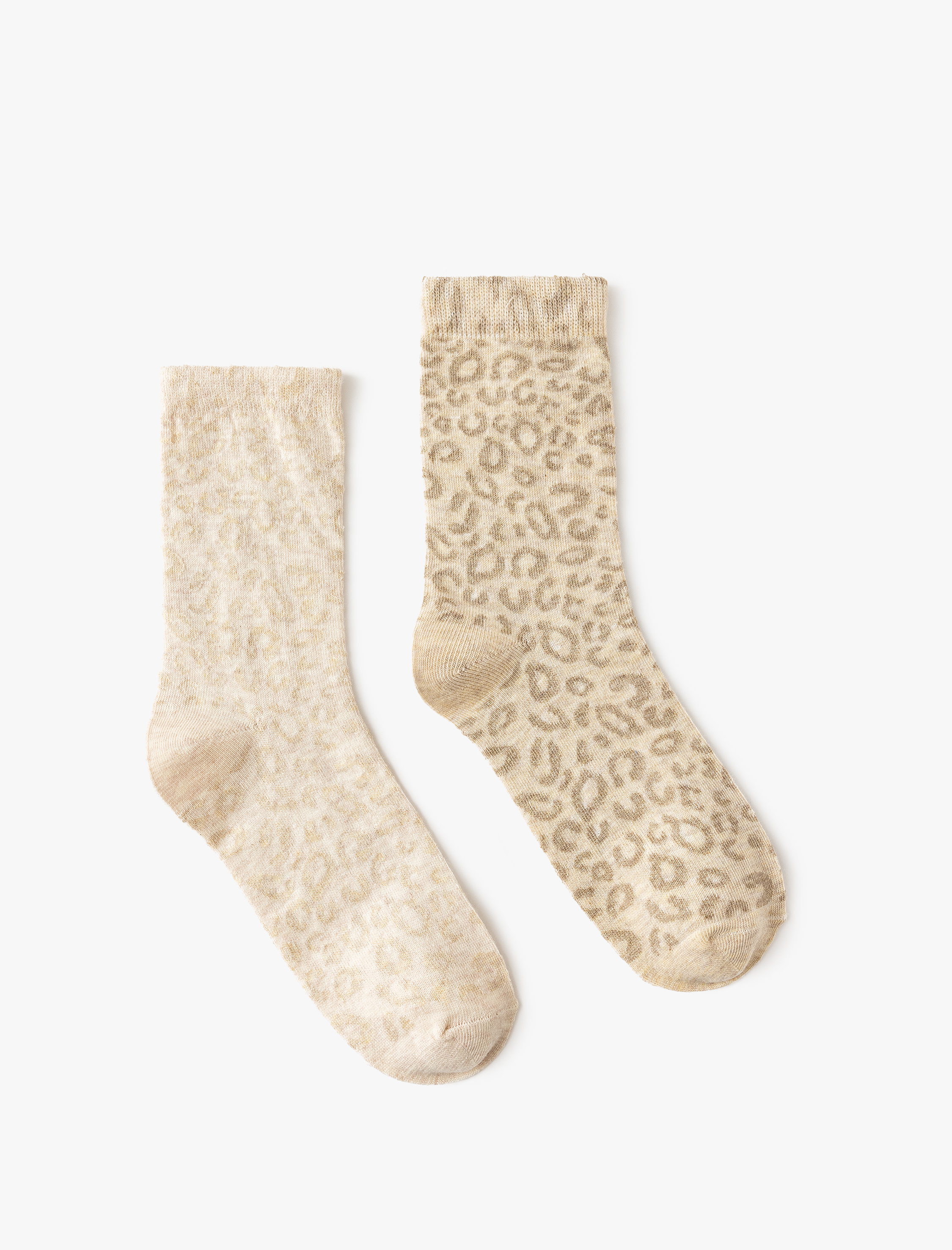  Kadın 2'li Soket Çorap Seti Çok Renkli Leopar Desenli