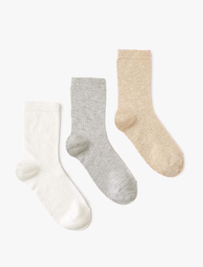 Kadın 3'lü Soket Çorap Seti Çok Renkli