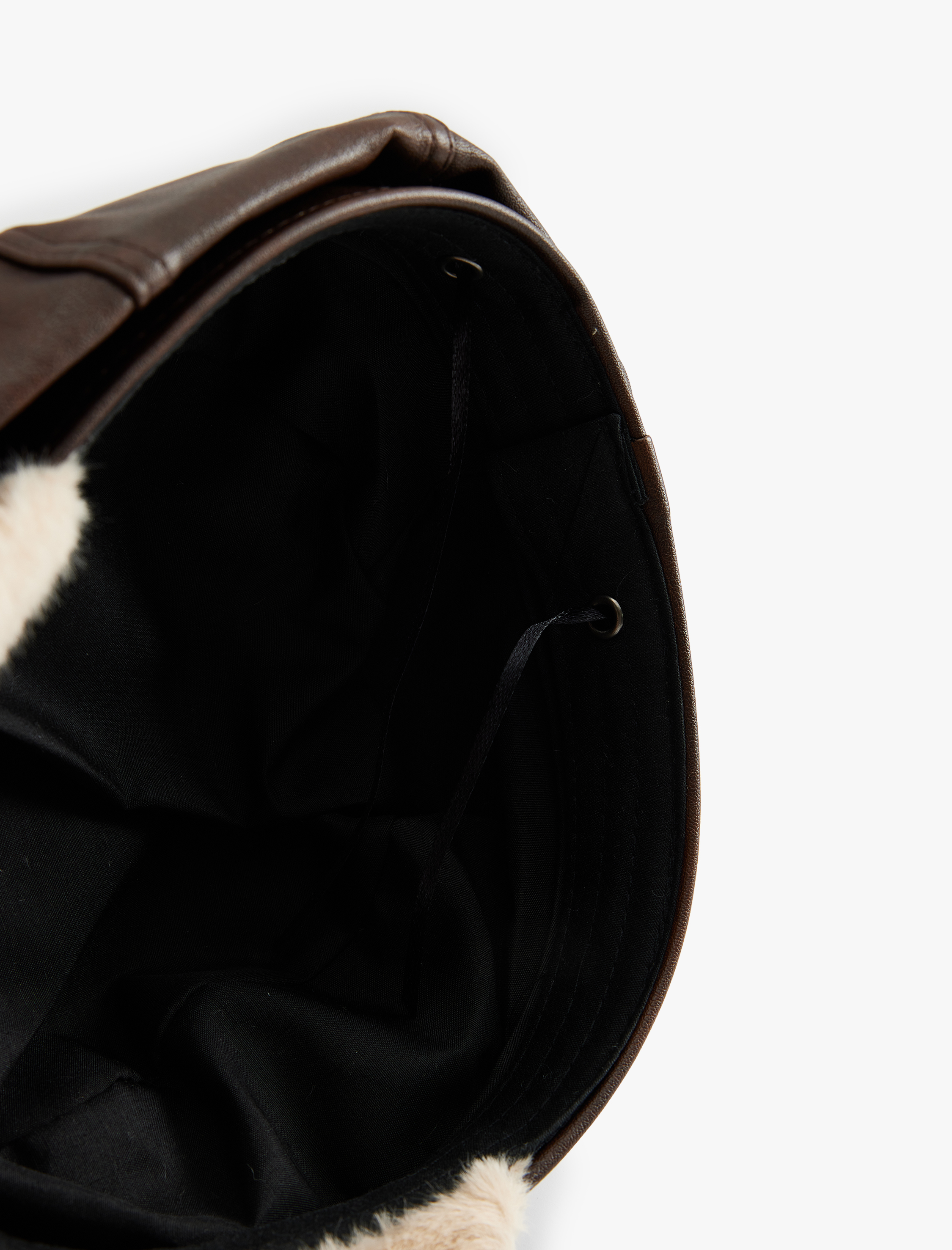  Kadın Kasket Şapka Deri Görünümlü