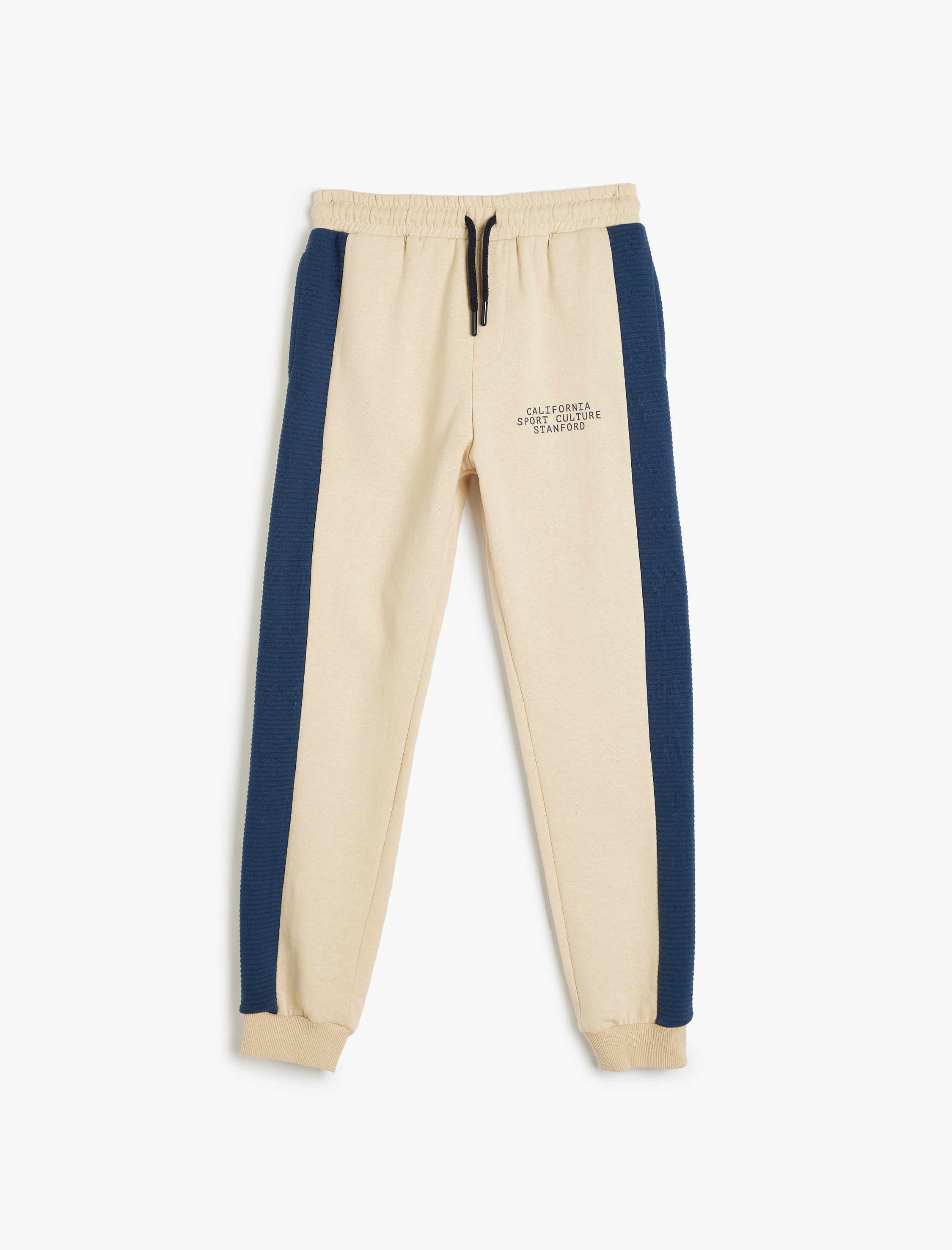 Erkek Çocuk Jogger Eşofman Altı Renk Bloklu Şardonlu Pamuklu