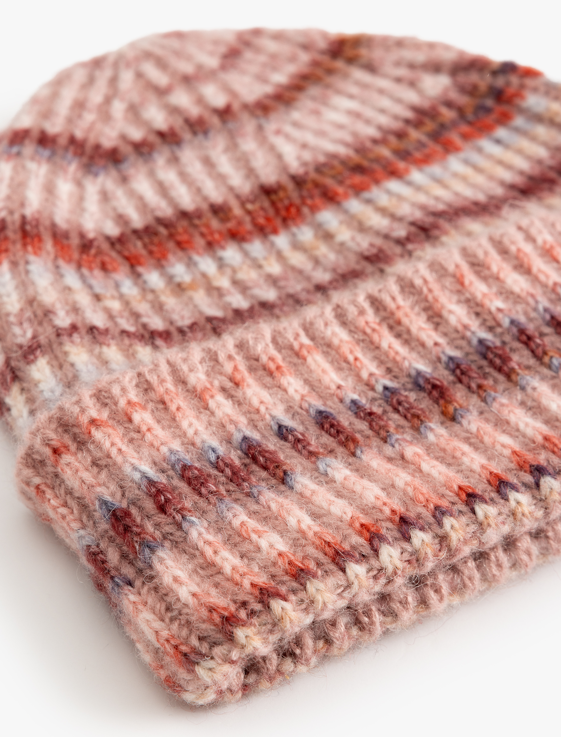  Kadın Örgü Bere Katlı Renk Bloklu