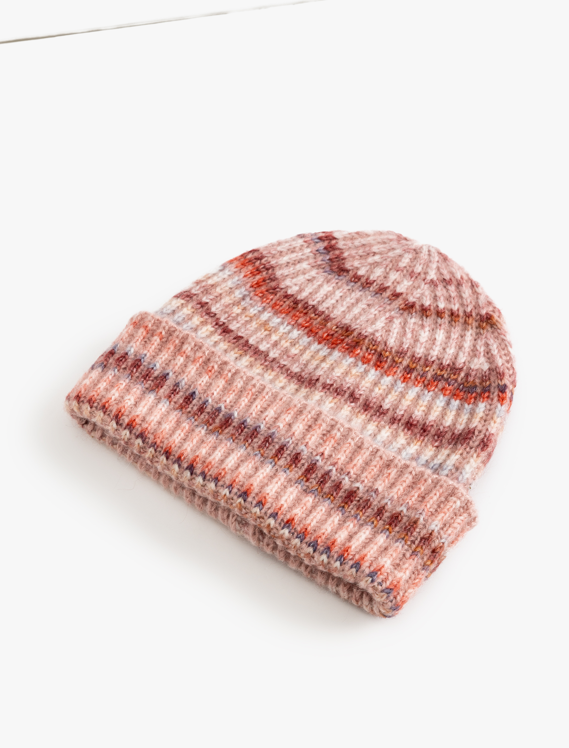  Kadın Örgü Bere Katlı Renk Bloklu