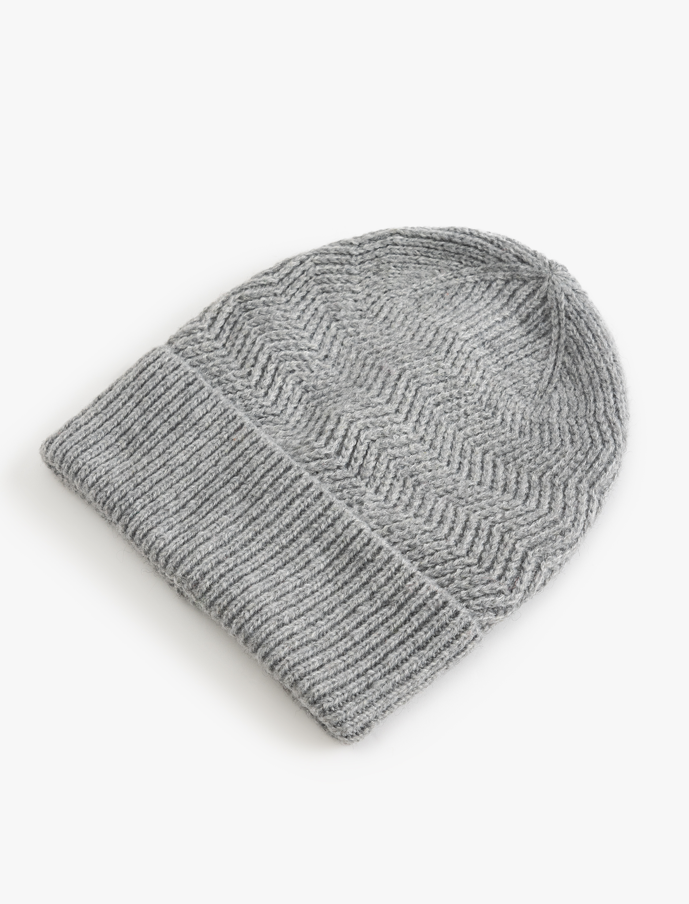 Kadın Basic Bere Örgü Dokulu Katlama Detaylı