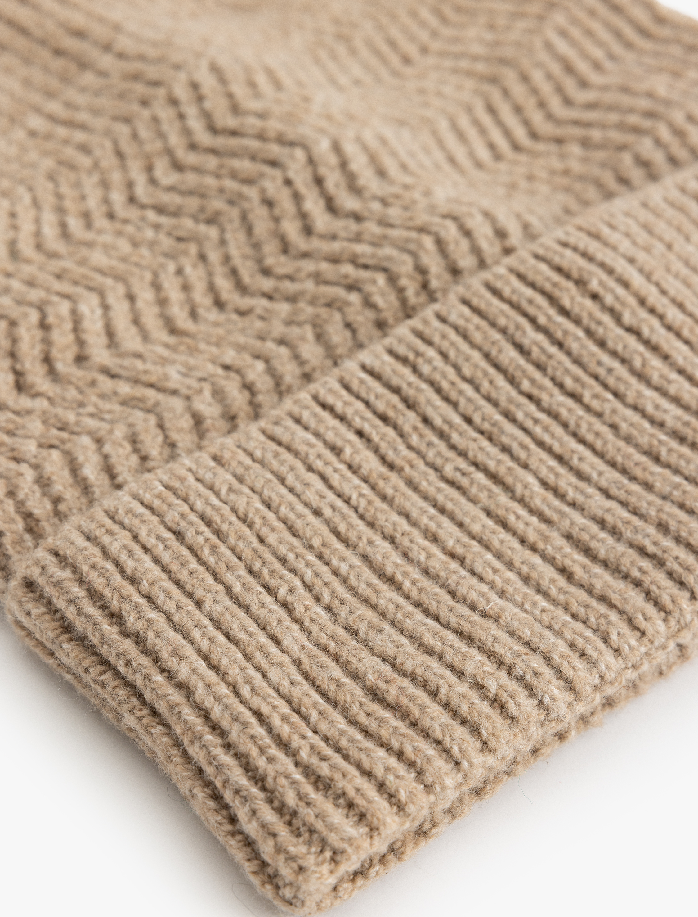 Kadın Basic Bere Örgü Dokulu Katlama Detaylı