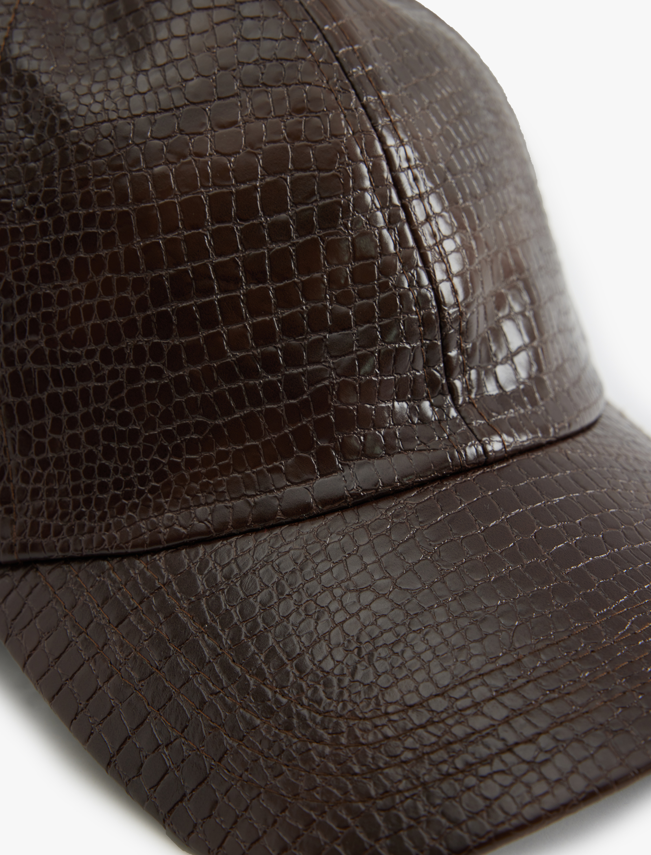  Kadın Kep Şapka Deri Görünümlü