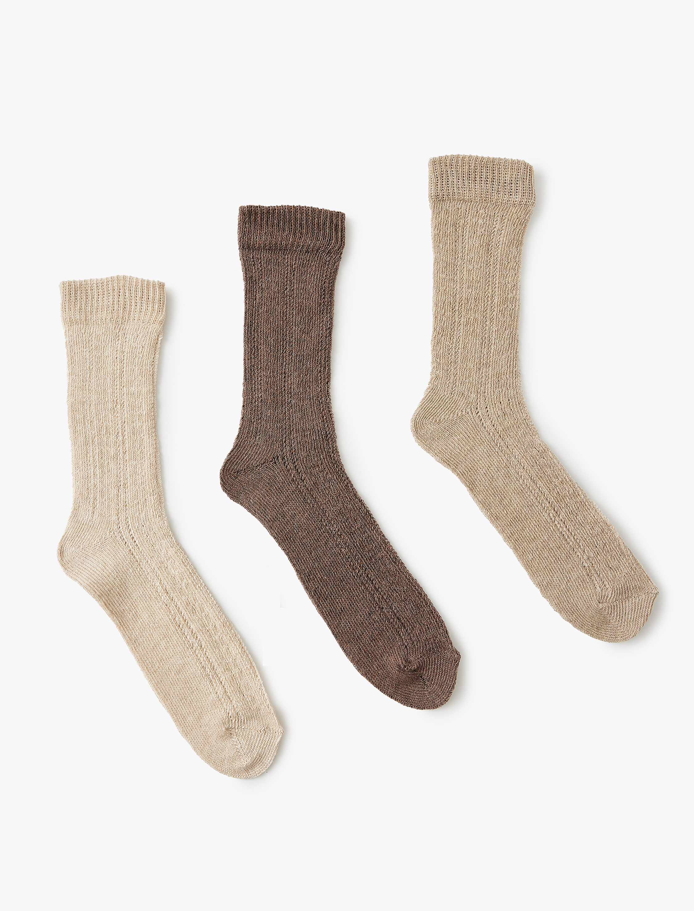  Kadın Soket Çorap Örgü Dokulu Çok Renkli