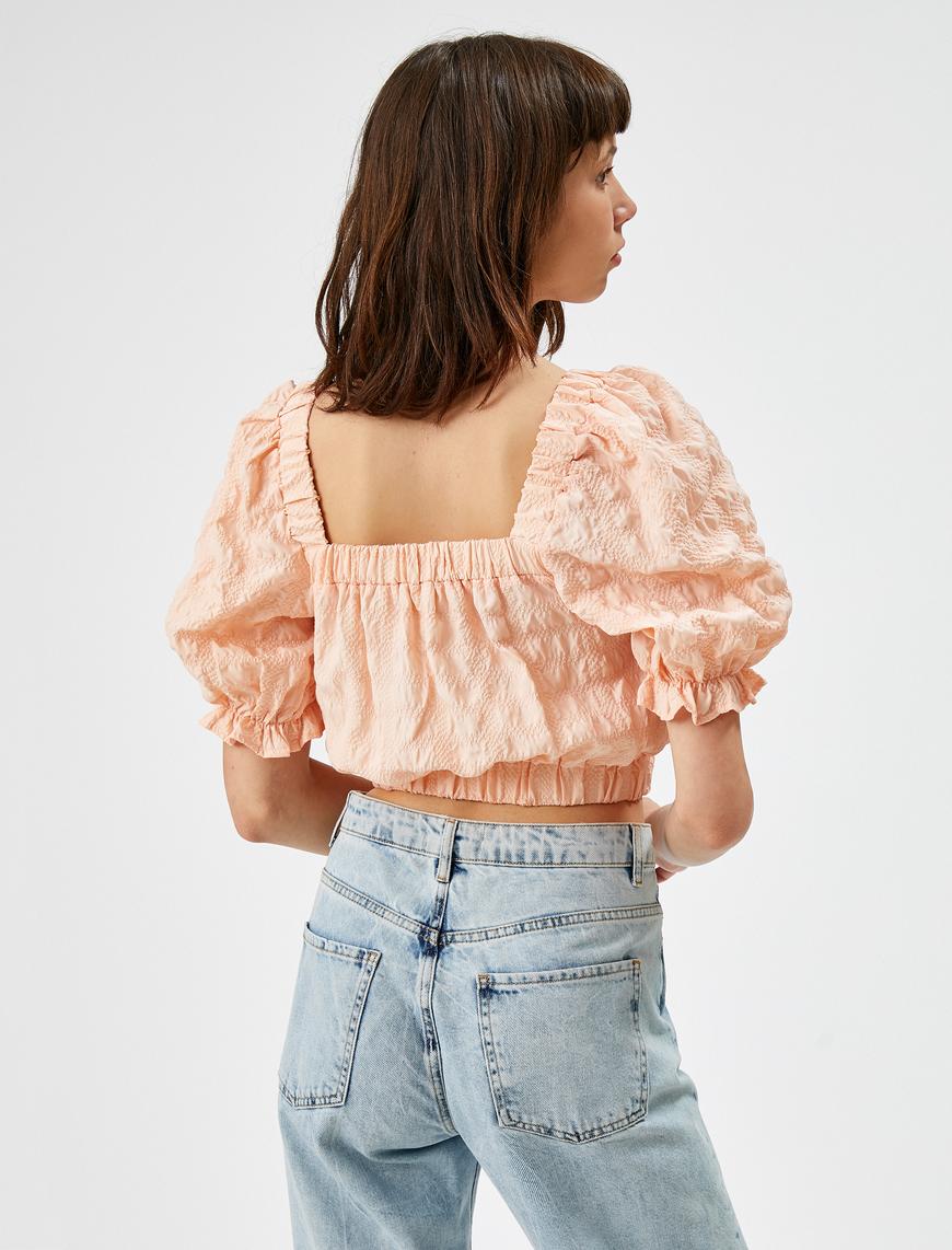   Crop Bluz Kısa Kollu